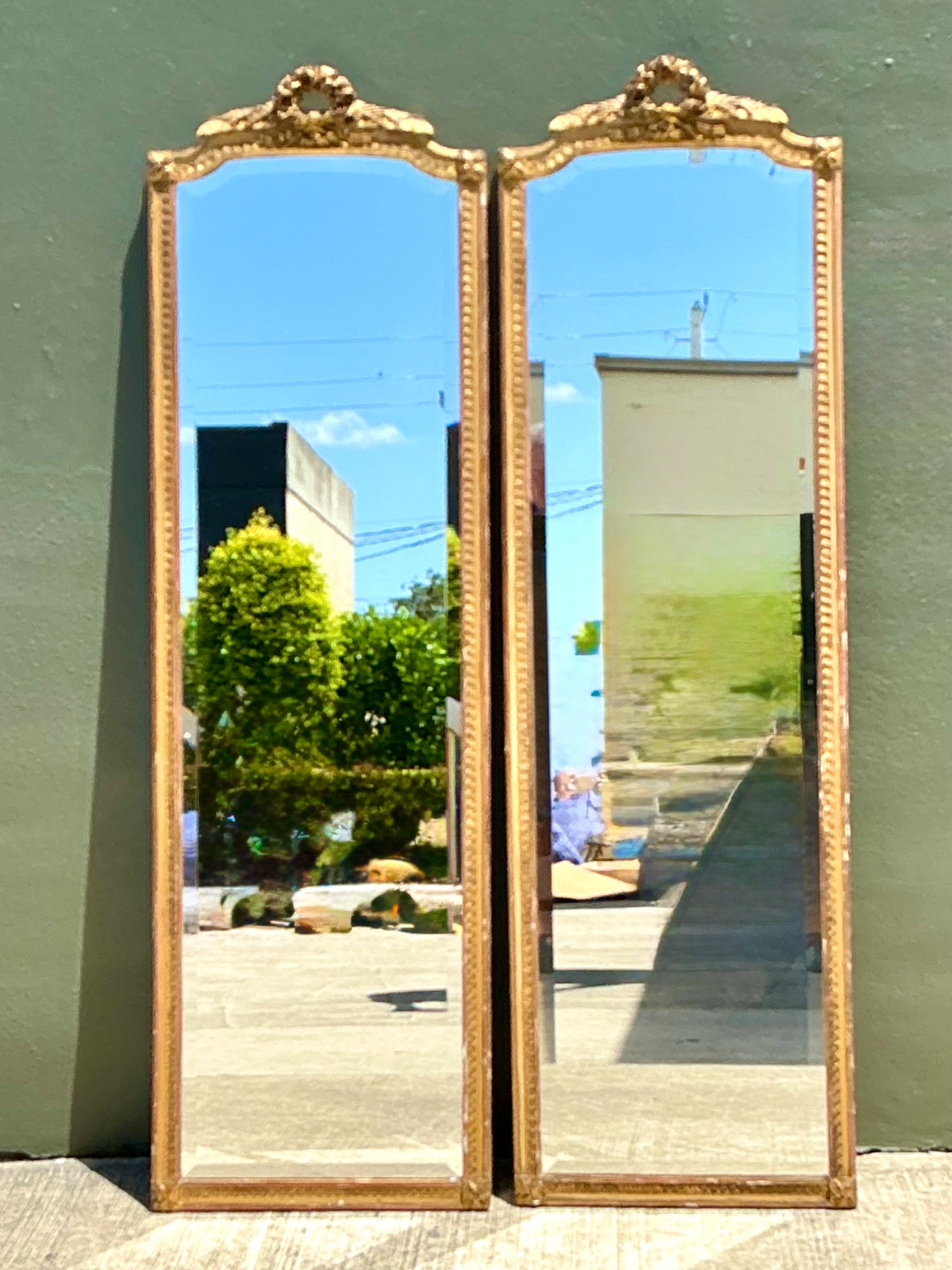 Vintage Giltwood Wall Mirrors - A Pair - Back view