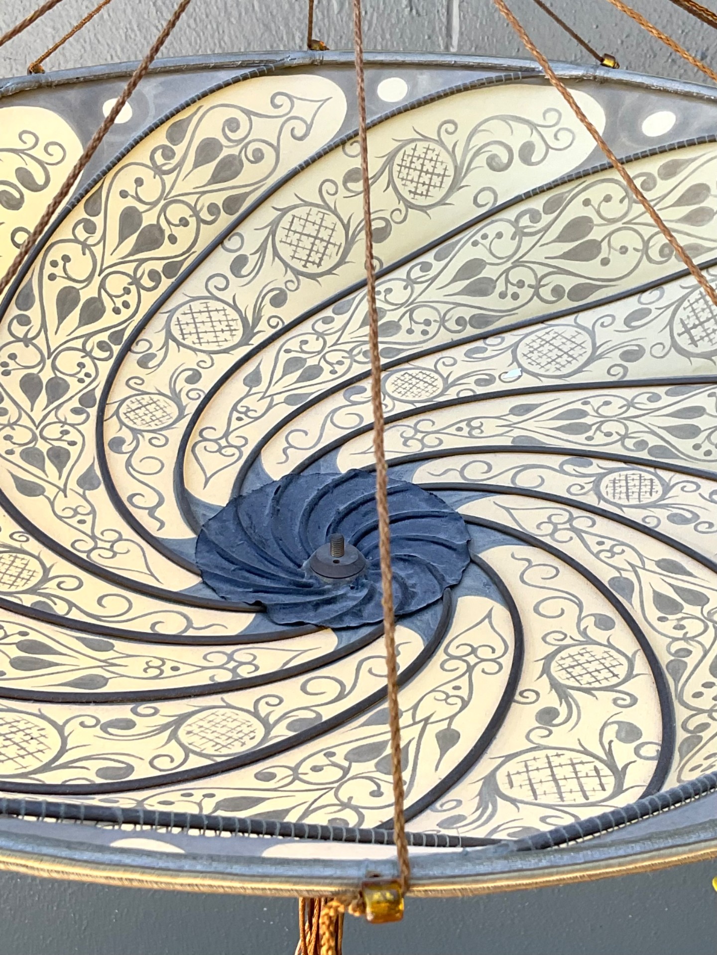 Vintage Italian Fortuny Hand Painted Chandelier - Top view
