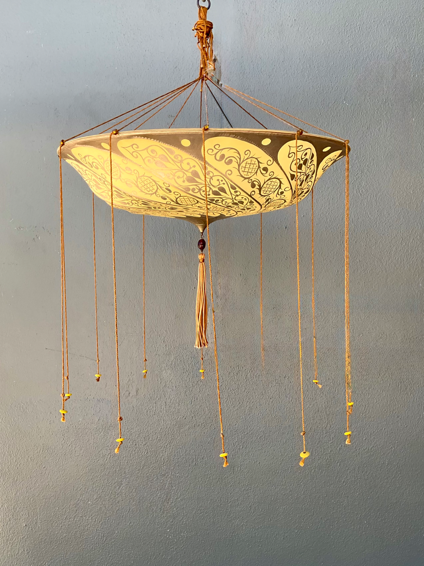 Vintage Italian Fortuny Hand Painted Chandelier - Side view
