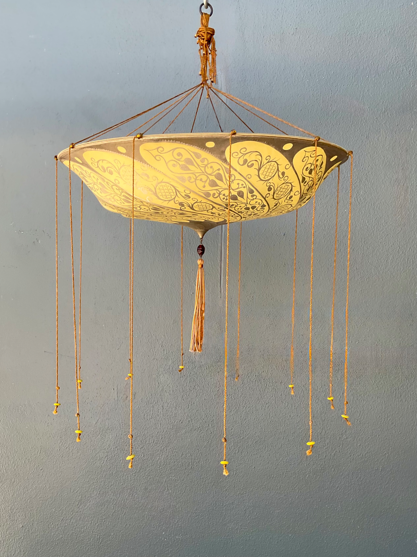 Vintage Italian Fortuny Hand Painted Chandelier - Back view