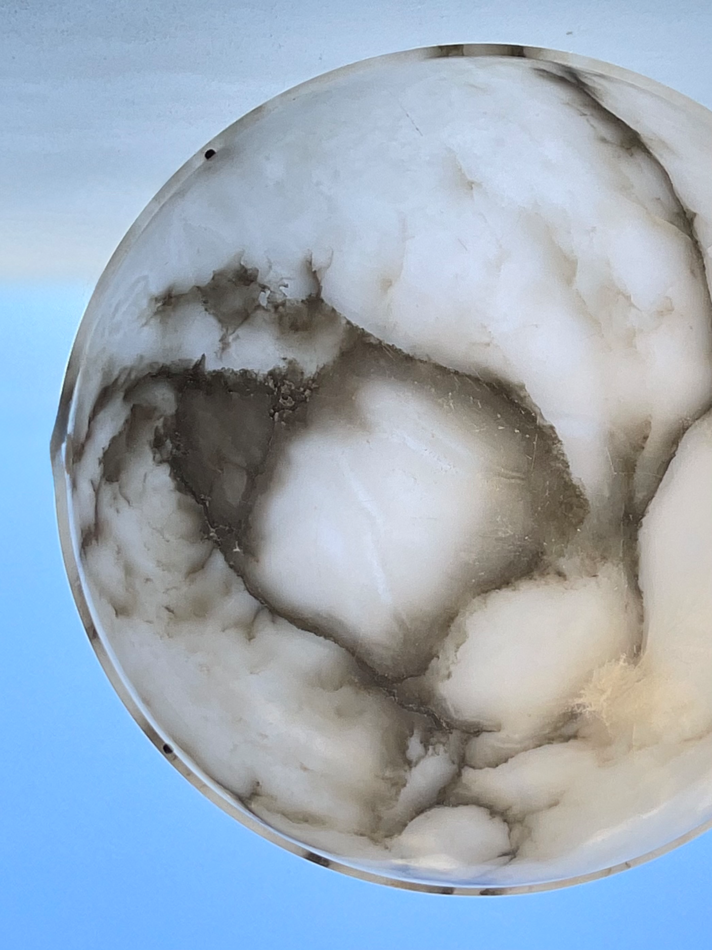 Vintage Alabaster Bowl Pendant Light - Detail view