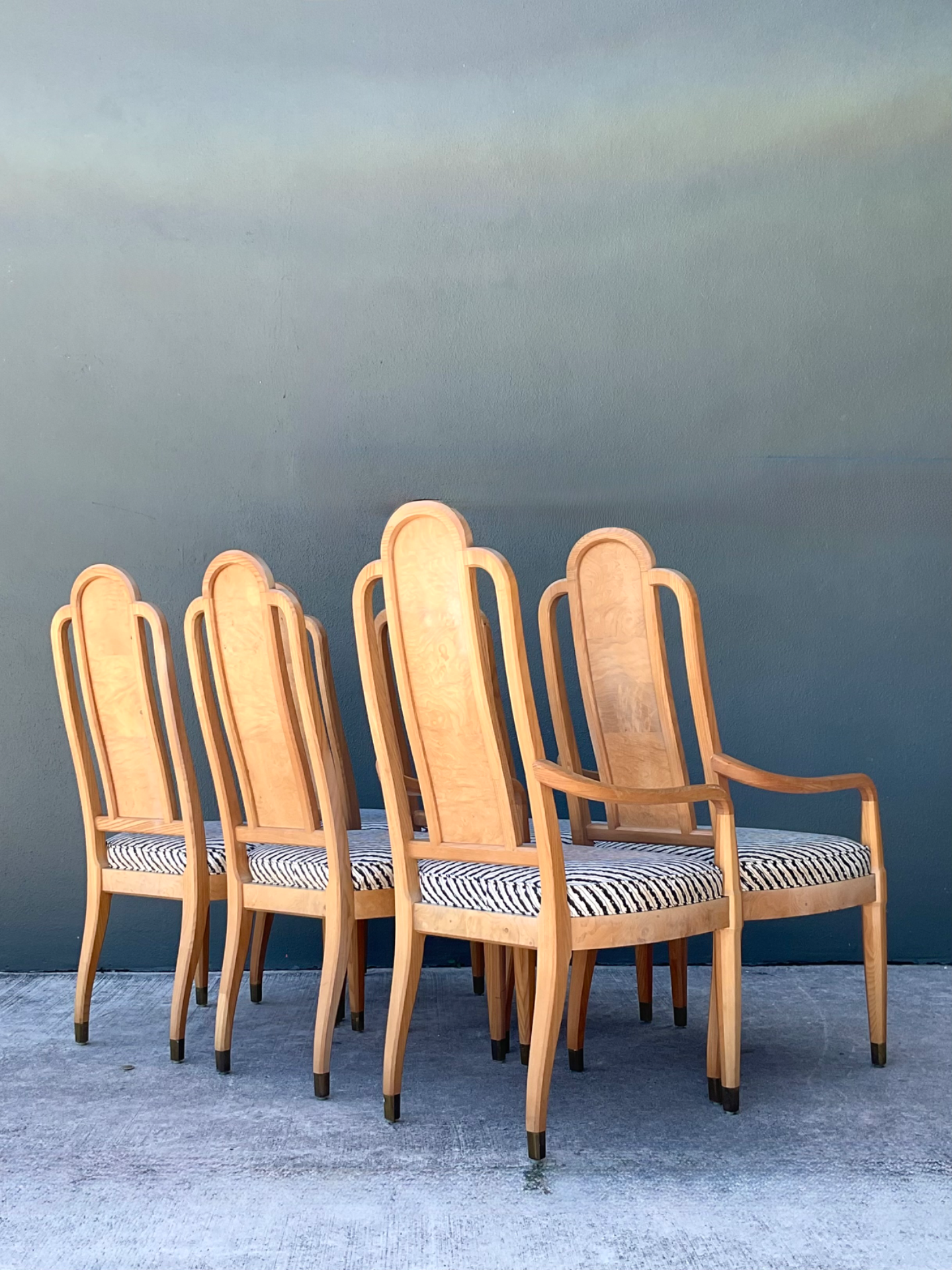 Vintage Henredon Scene Two Upholstered Dining Chairs - Top view