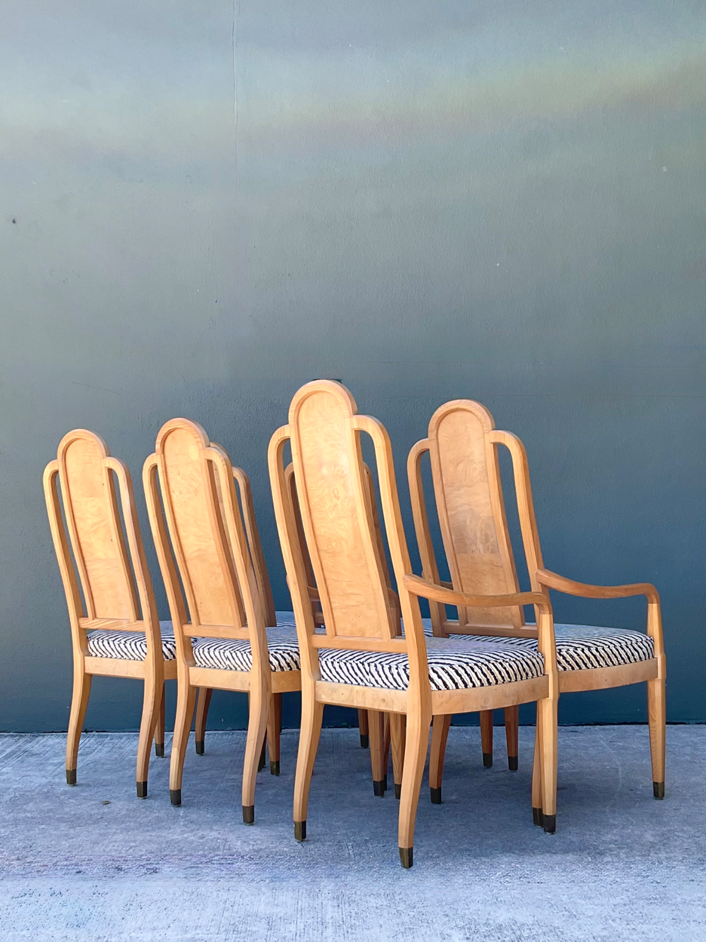 Vintage Henredon Scene Two Upholstered Dining Chairs - Detail view