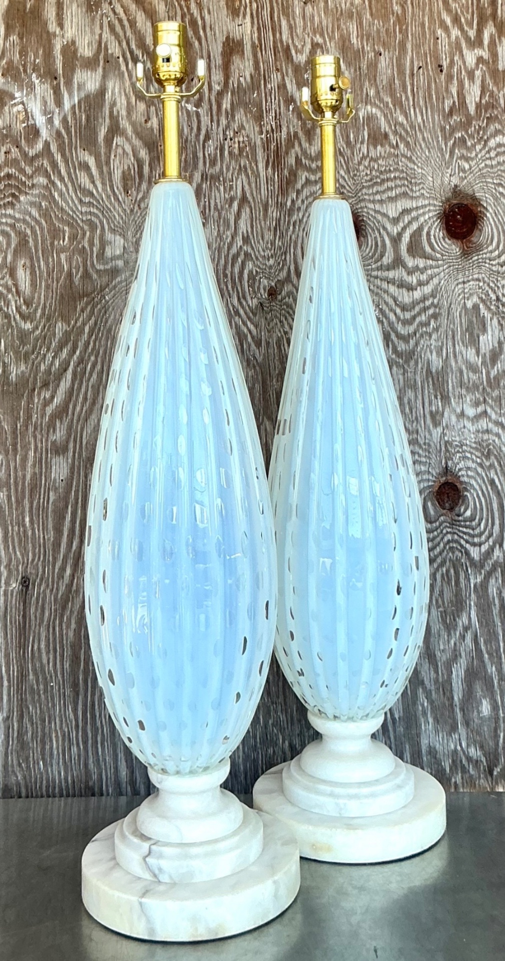 Vintage Murano Glass Table Lamps - A Pair - Detail view