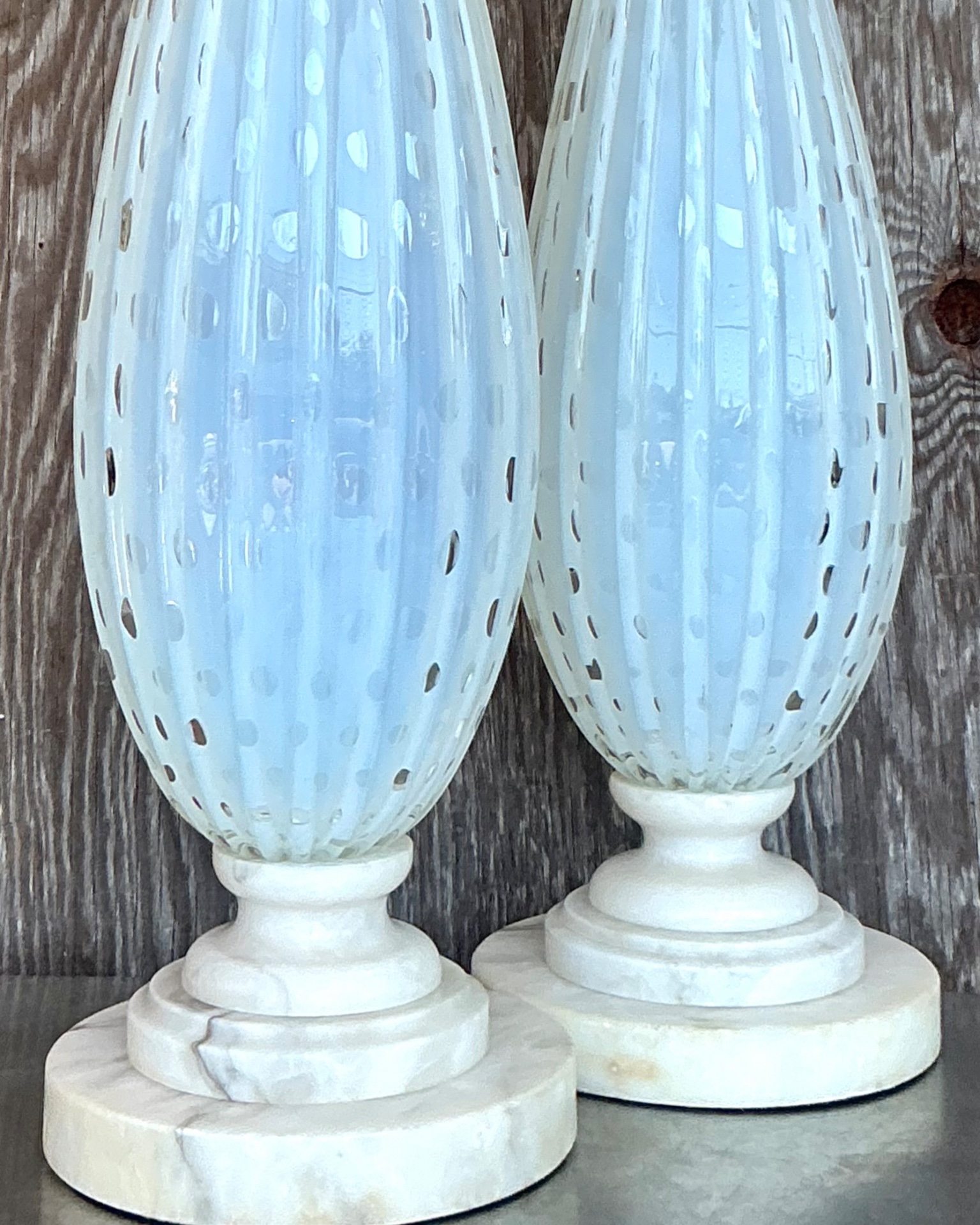 Vintage Murano Glass Table Lamps - A Pair - Back view