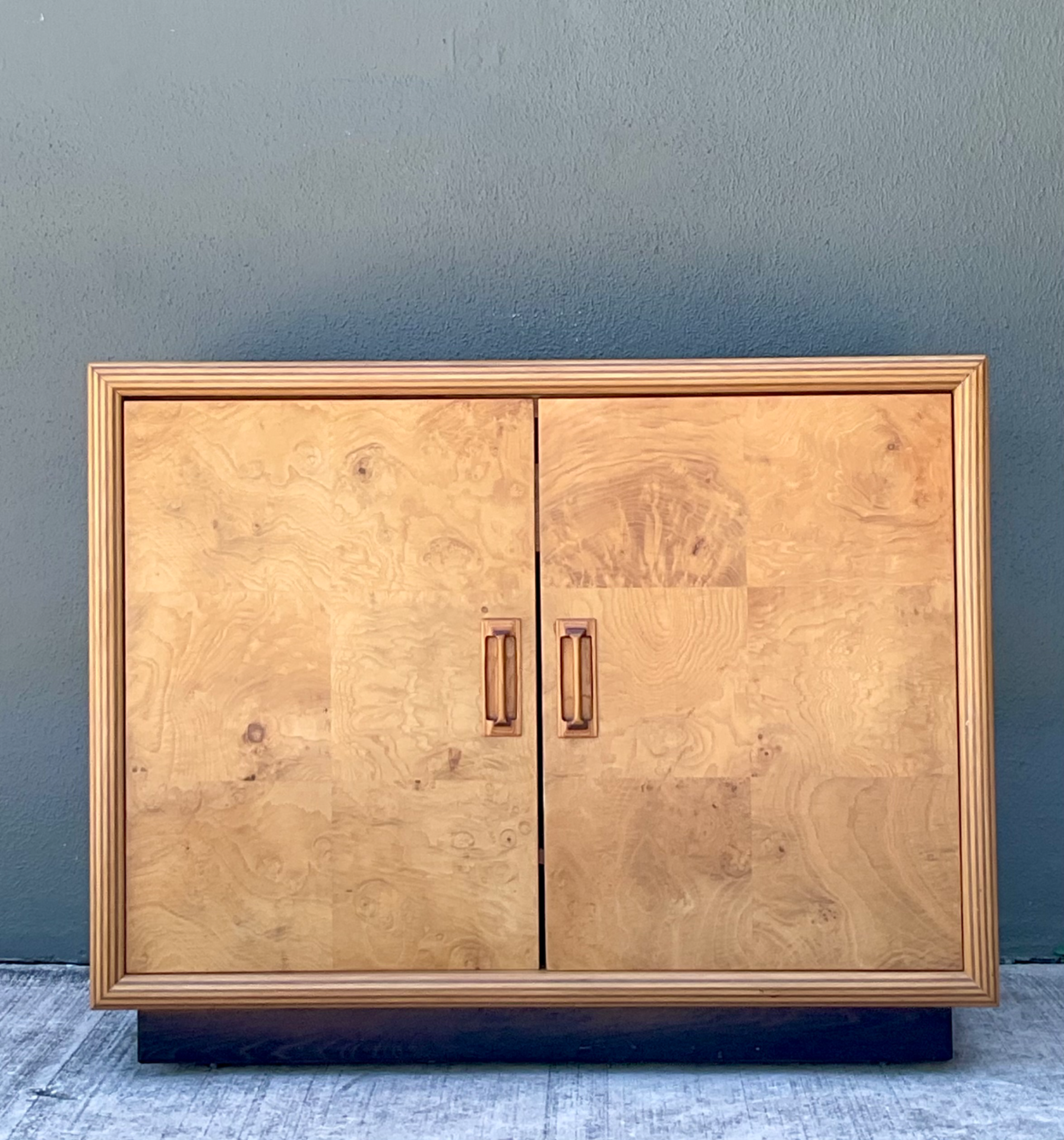 Vintage Henredon Modernist Two Door Burl Wood Server - Side view