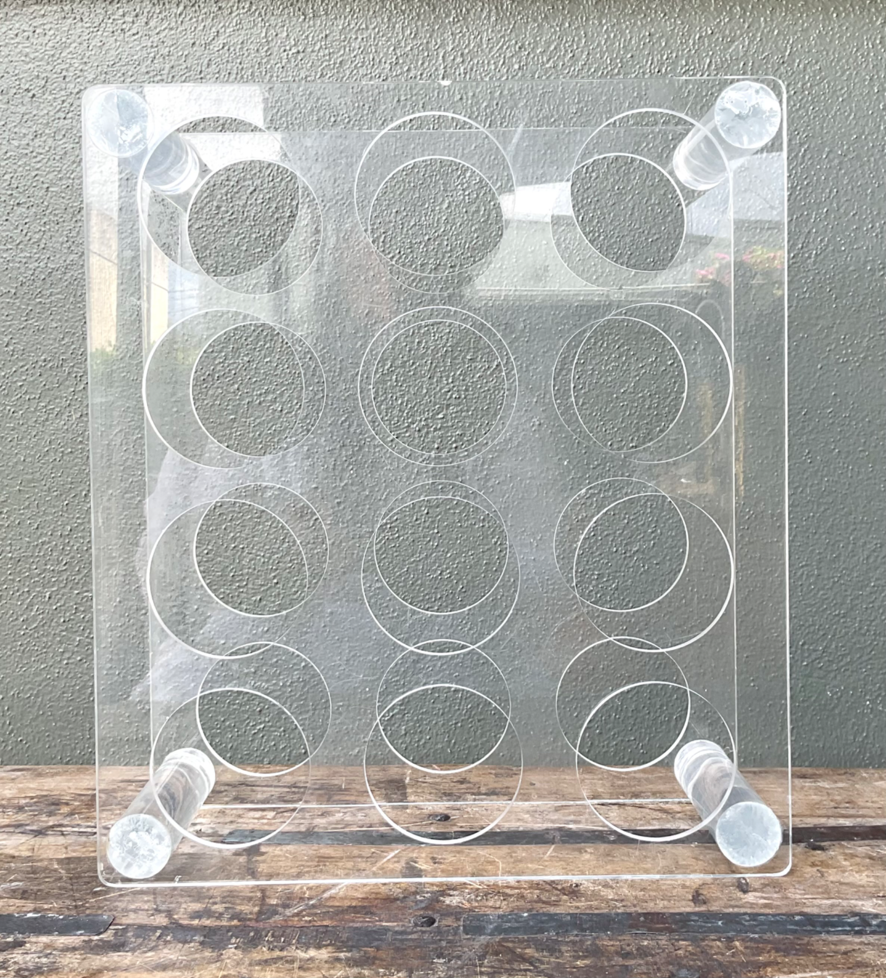 Vintage Lucite Wine Rack - Side view