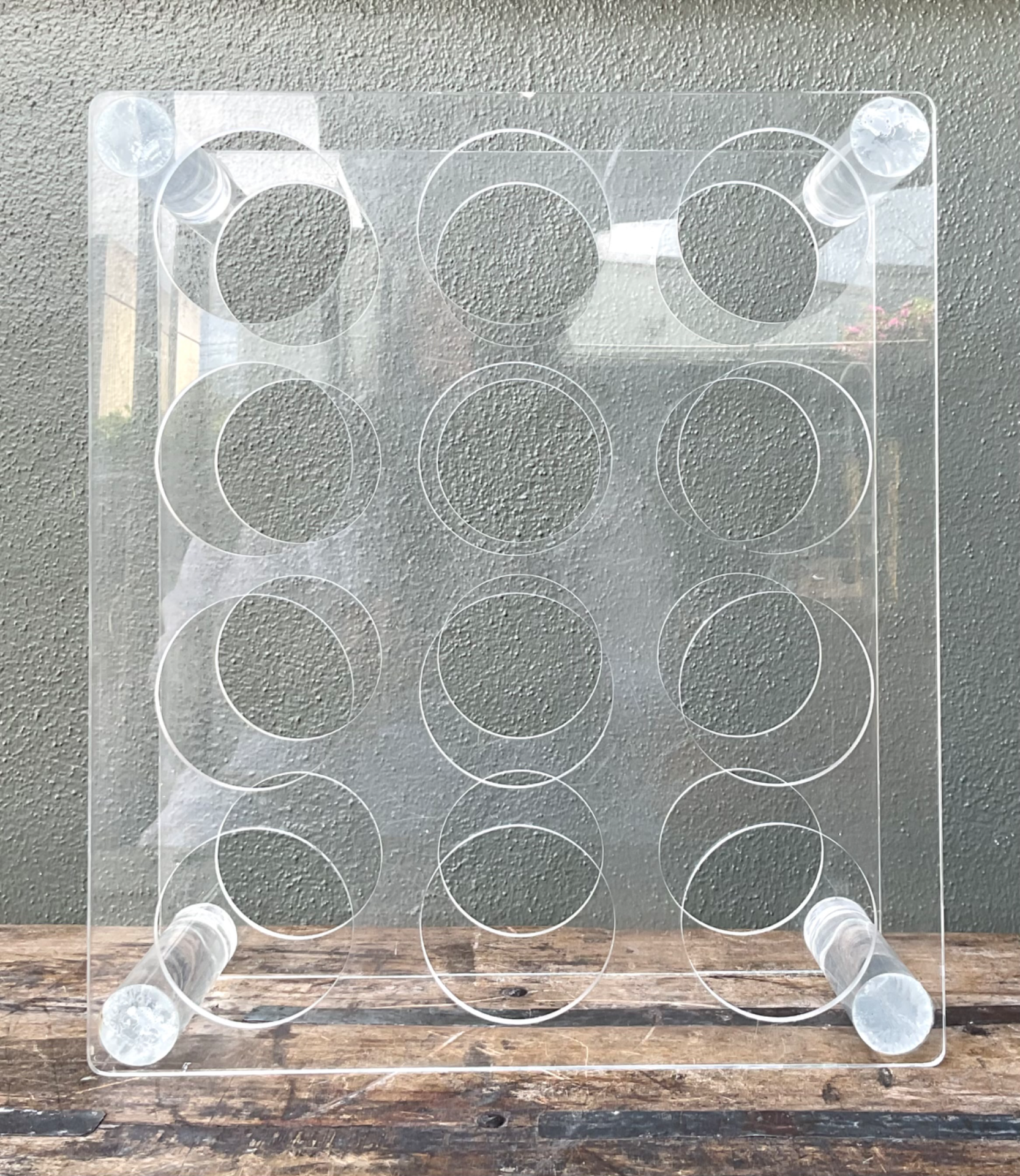 Vintage Lucite Wine Rack - Top view