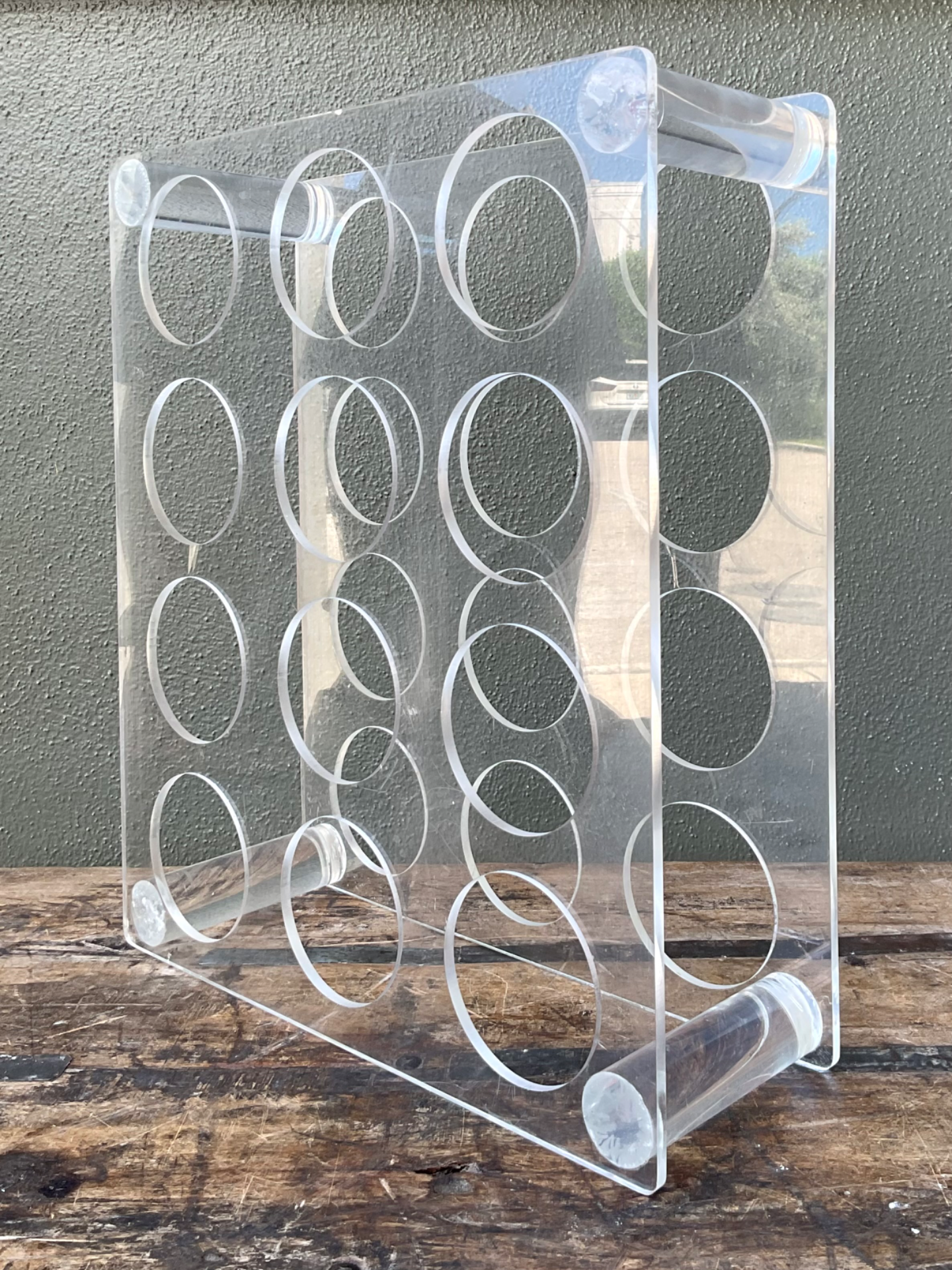 Vintage Lucite Wine Rack - Back view