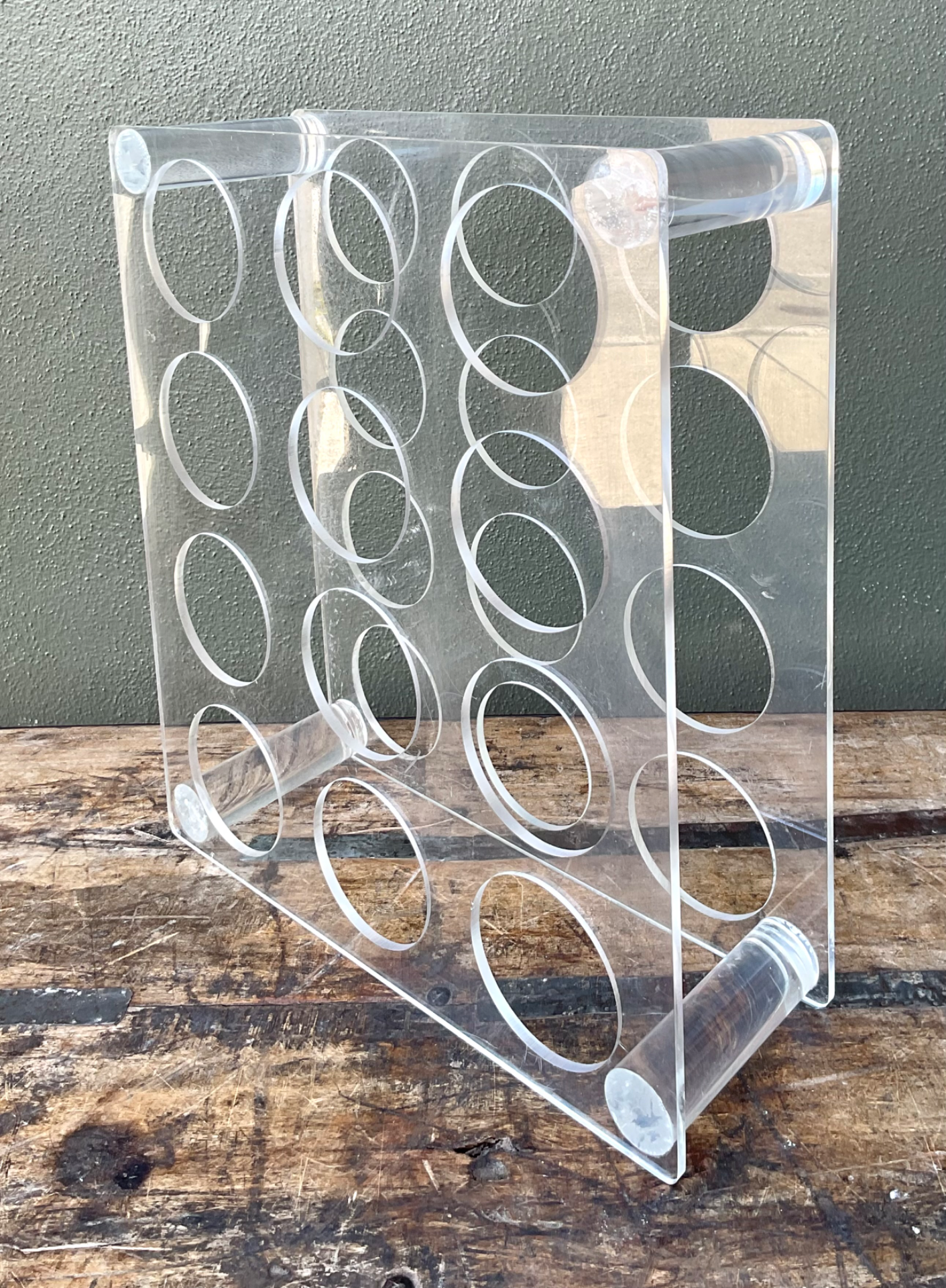 Vintage Lucite Wine Rack - Detail view