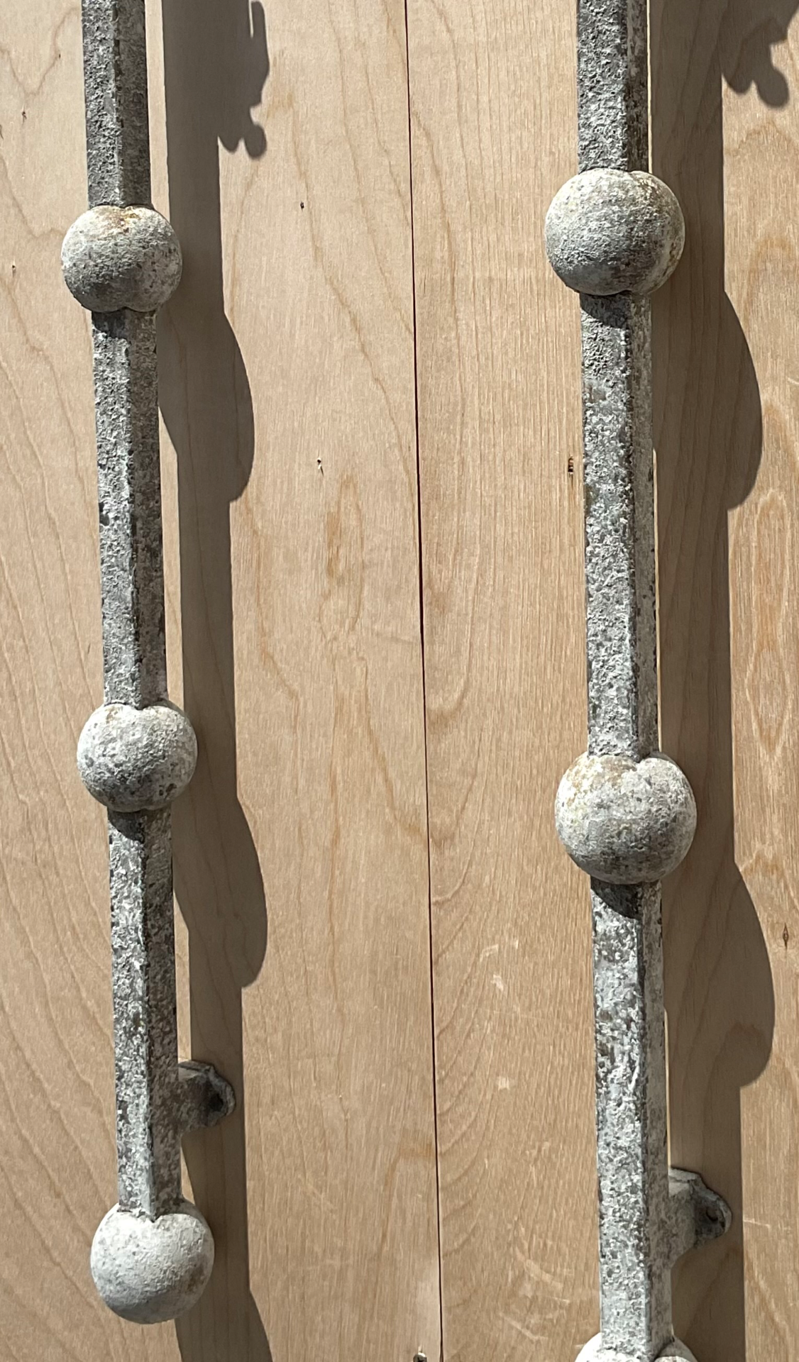 Vintage Metal Ball Finial Wall Sconces - A Pair - Detail view