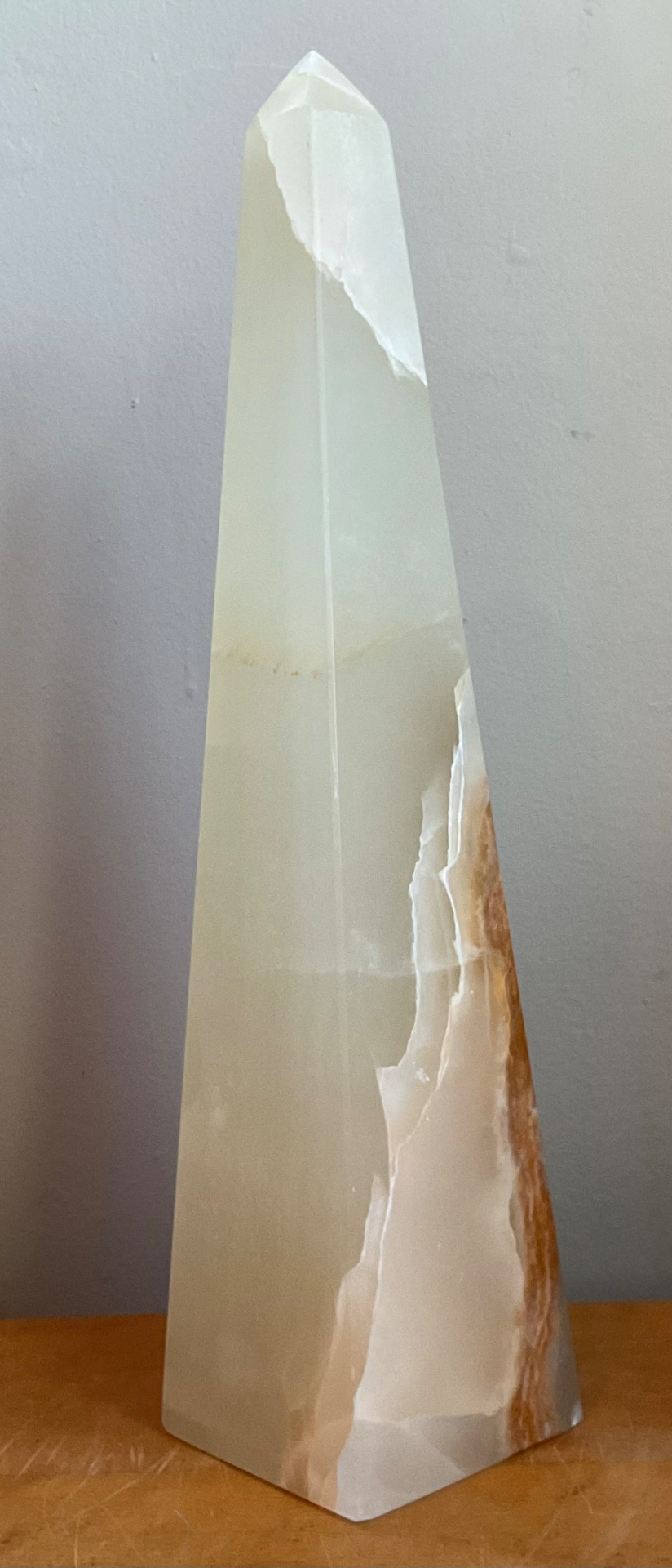 Vintage Onyx Stone Obelisk - Side view
