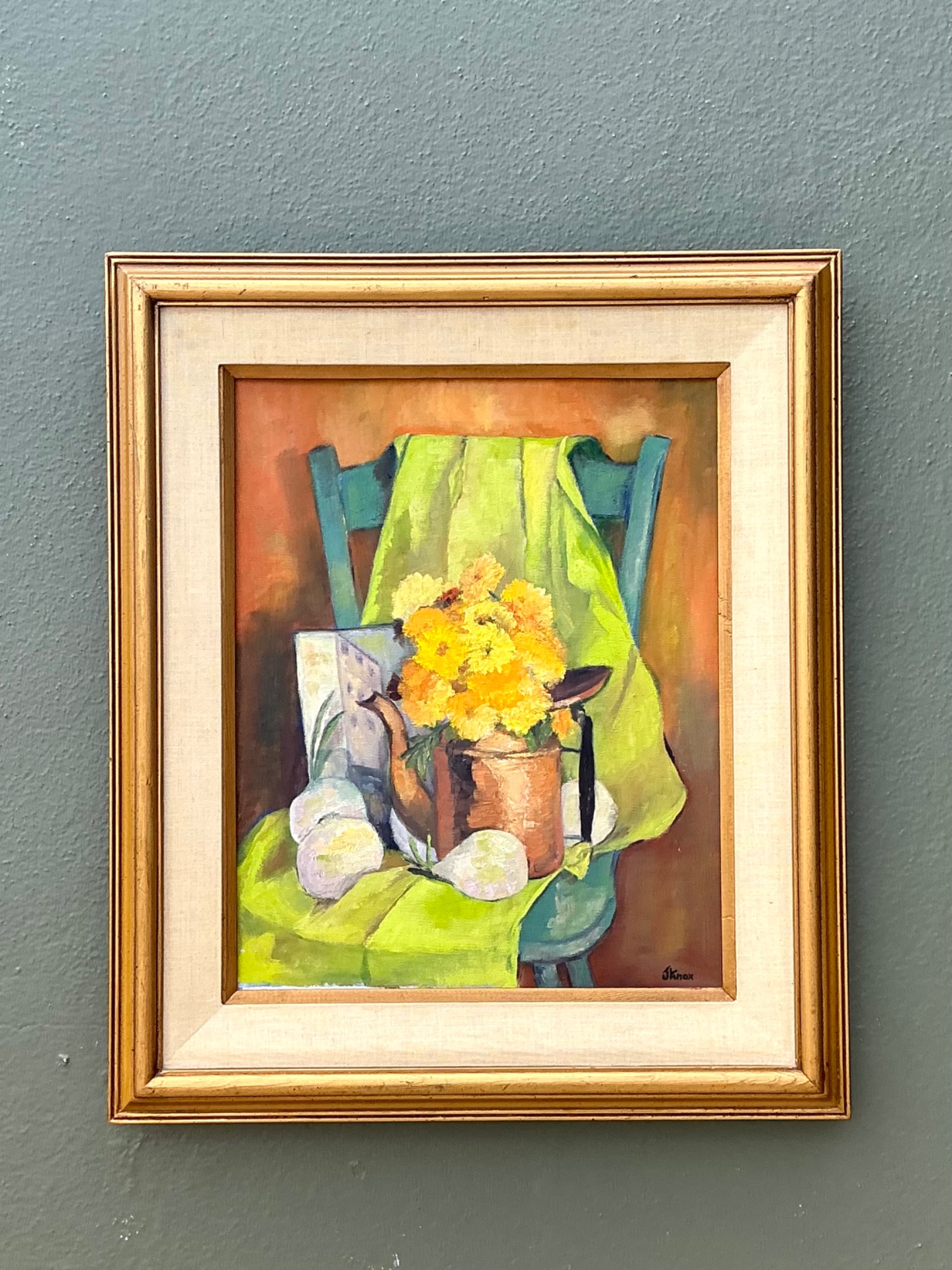 Vintage Framed Still Life Painting - Side view