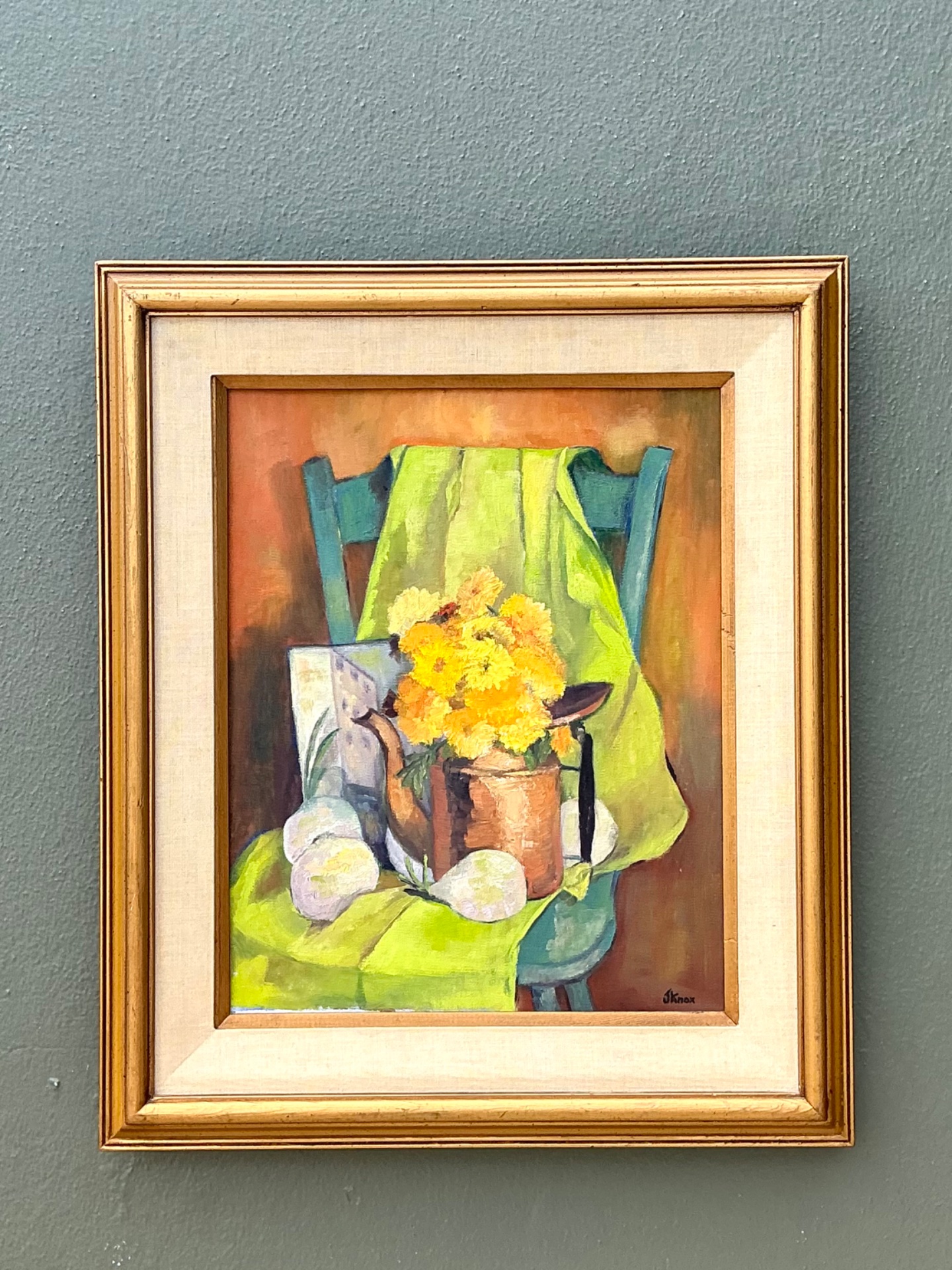 Vintage Framed Still Life Painting - Top view