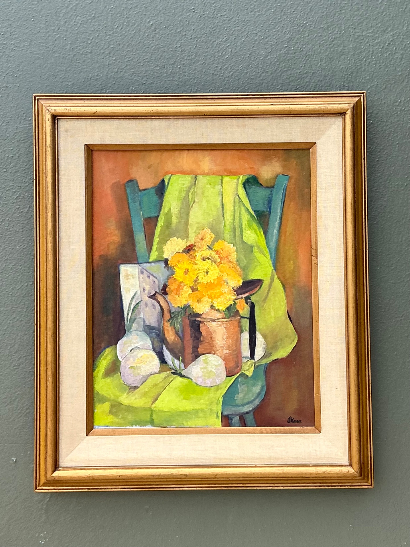 Vintage Framed Still Life Painting - Detail view