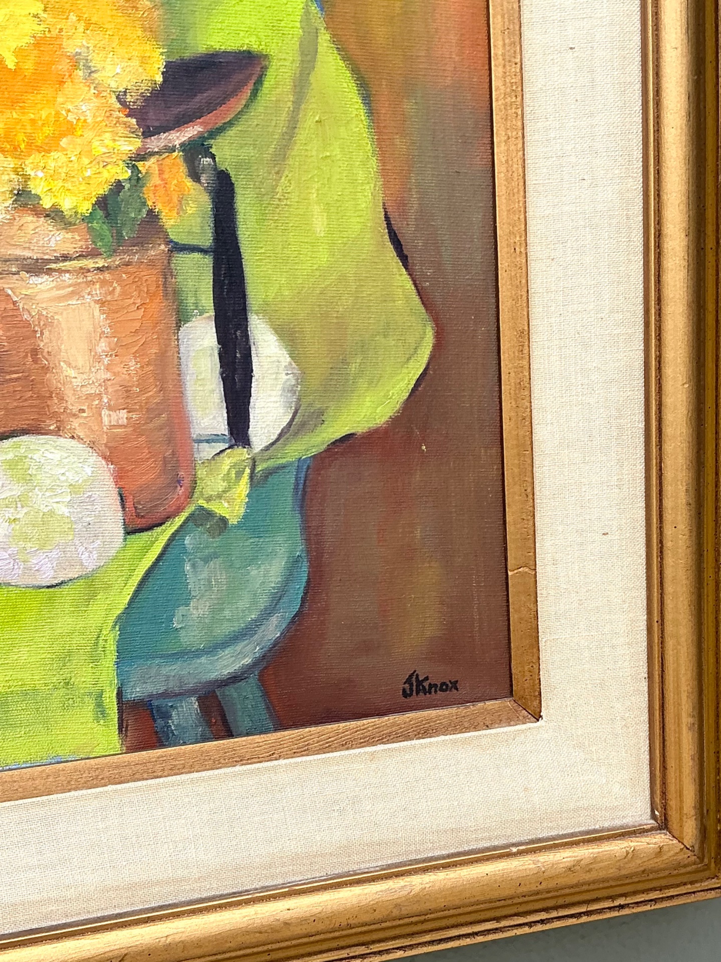 Vintage Framed Still Life Painting - Back view
