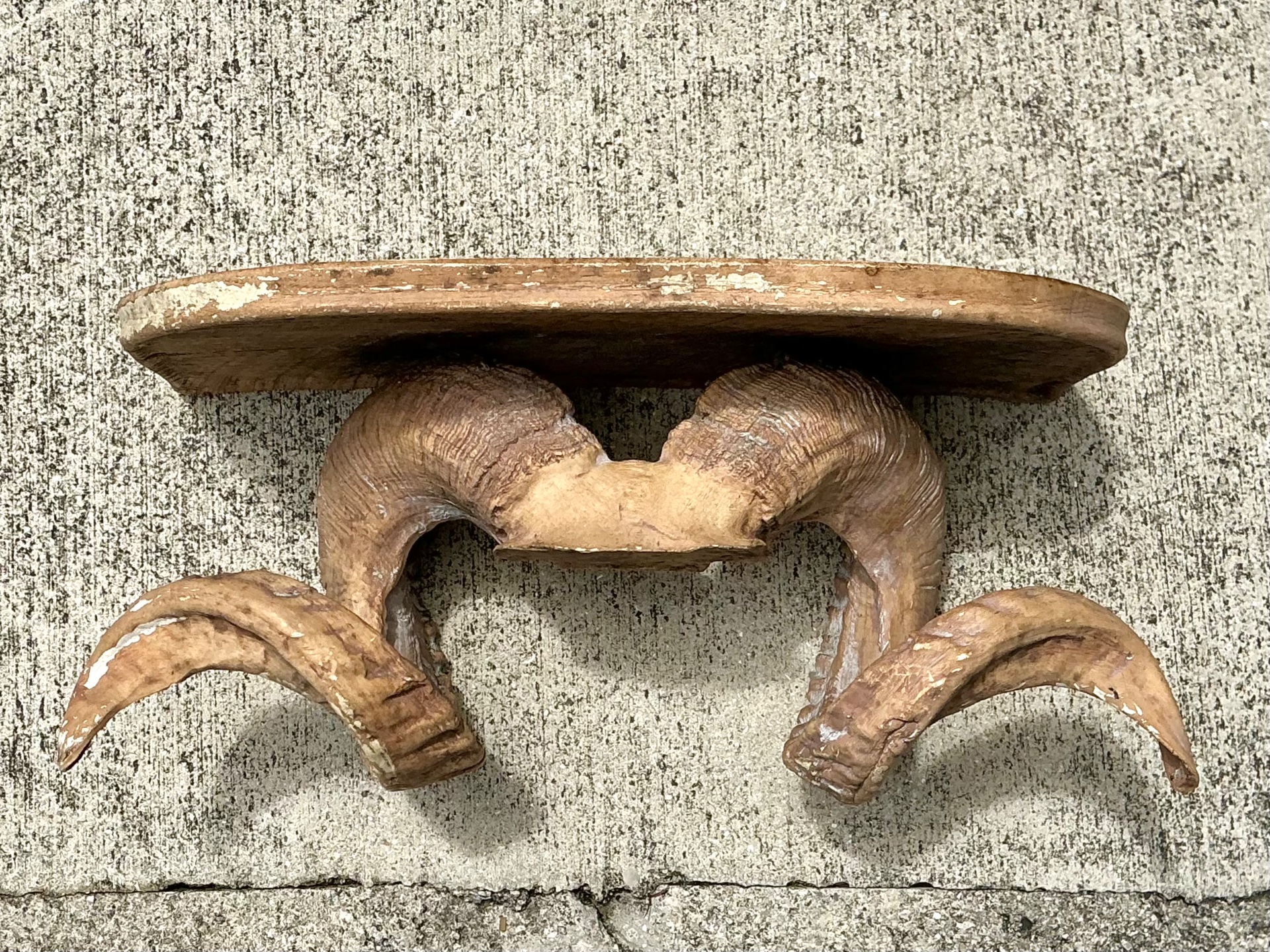 Vintage Faux Ram’s Horn Bracket - Back view