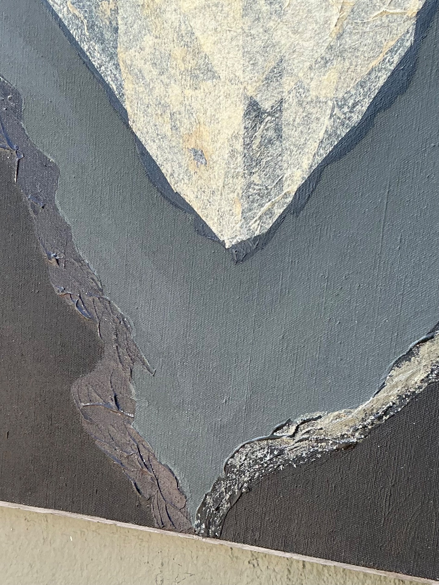 Vintage Geometric Abstract Oil Painting - Back view