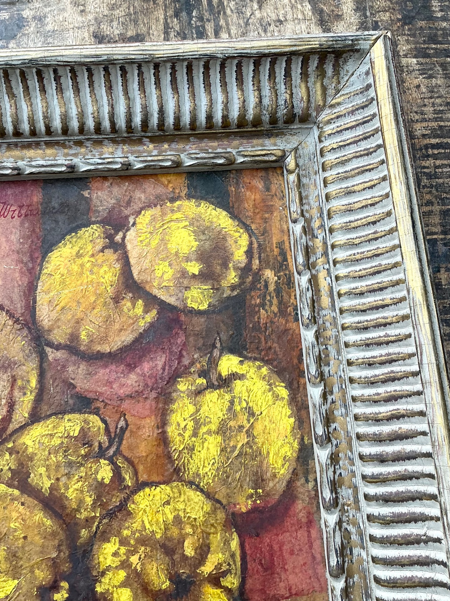 Vintage Framed Still Life Painting - Top view
