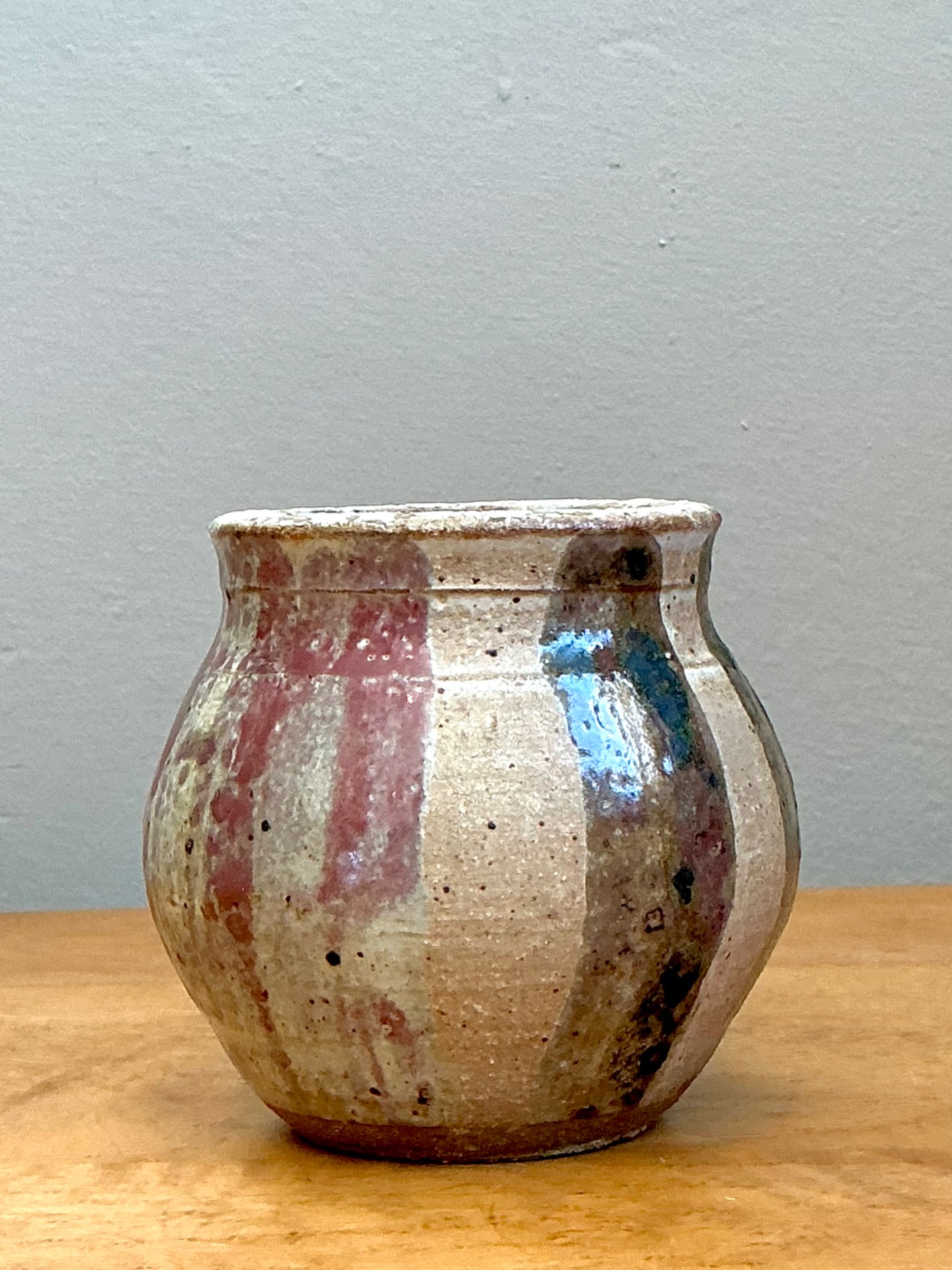 Vintage Striped Studio Pottery Vase - Detail view