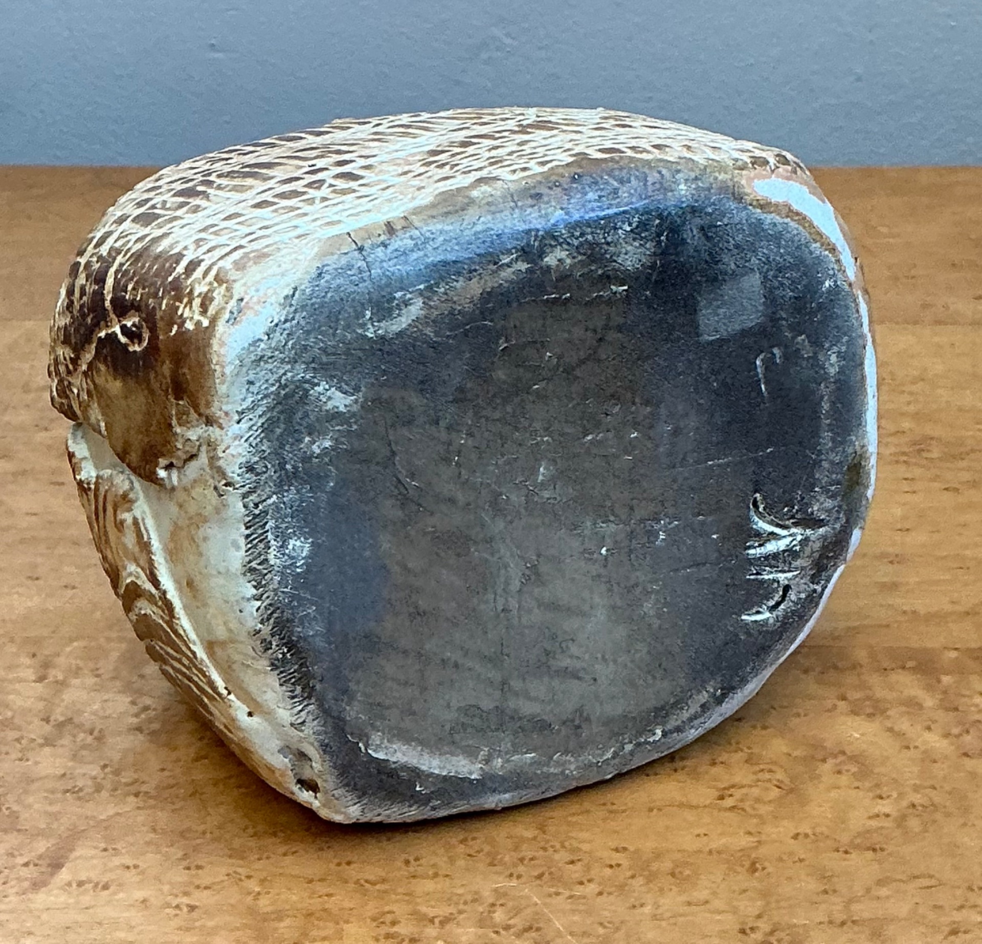 Vintage Textured Studio Pottery Vase - Top view