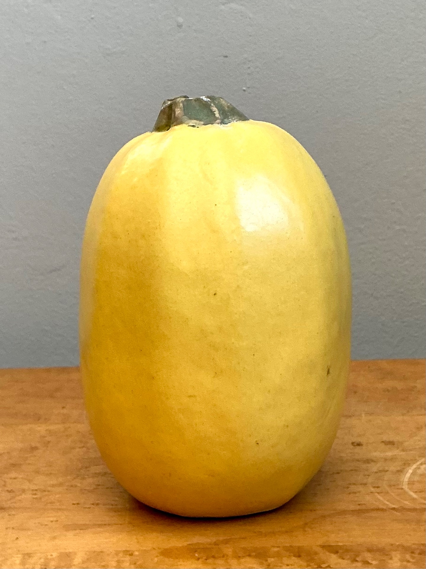 Vintage Yellow Earthenware Gourd - Detail view