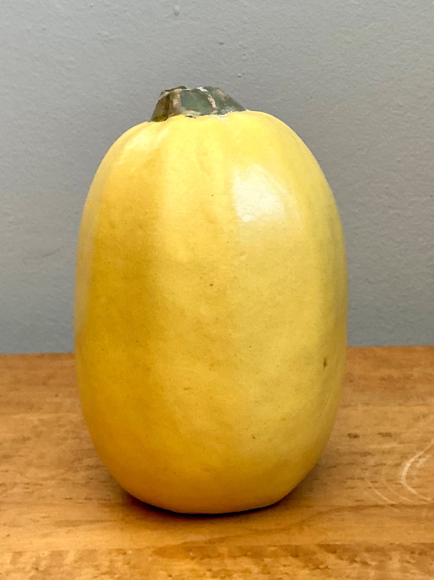 Vintage Yellow Earthenware Gourd - Back view