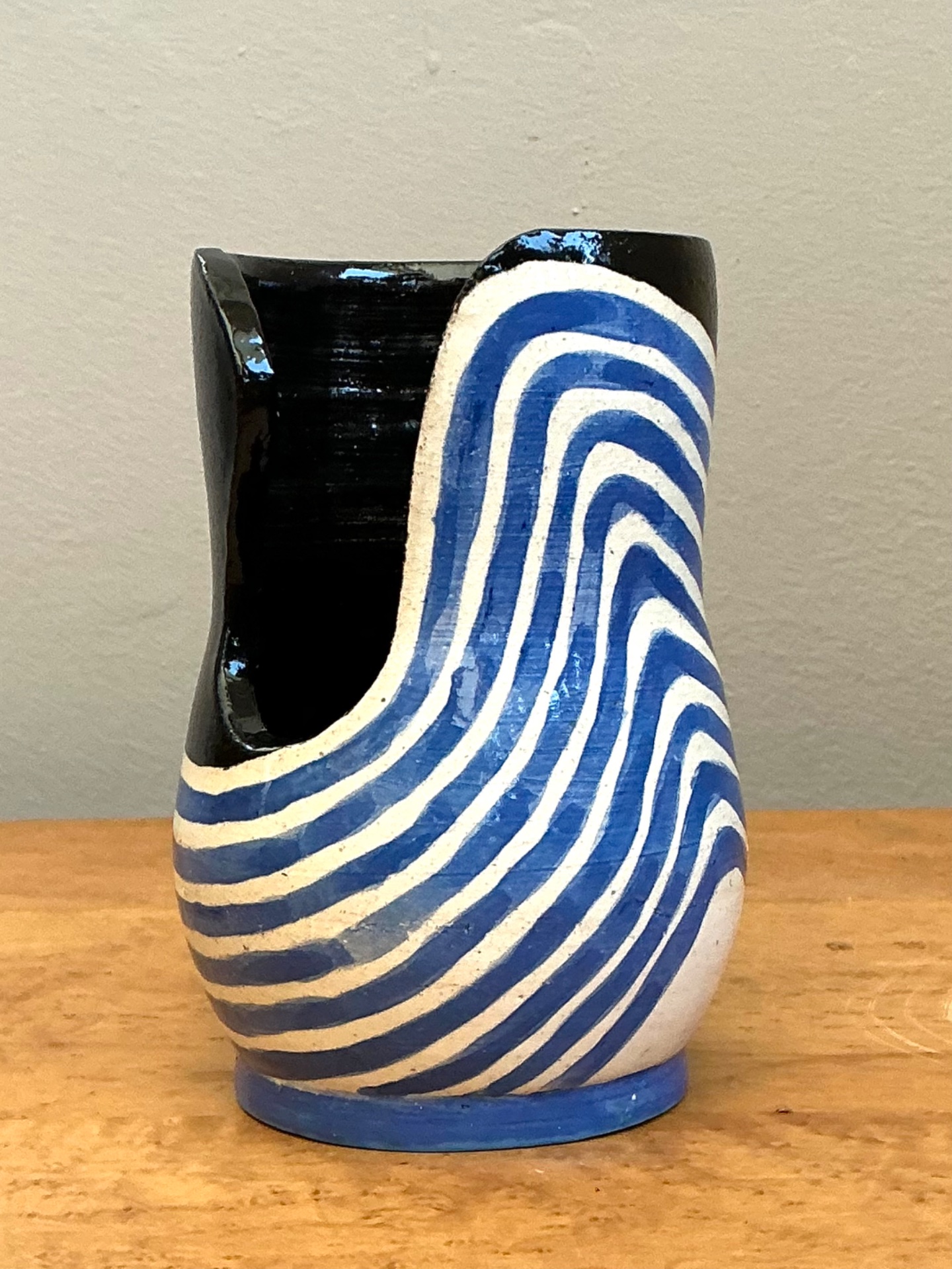 Vintage Abstract Studio Pottery Vase - Side view