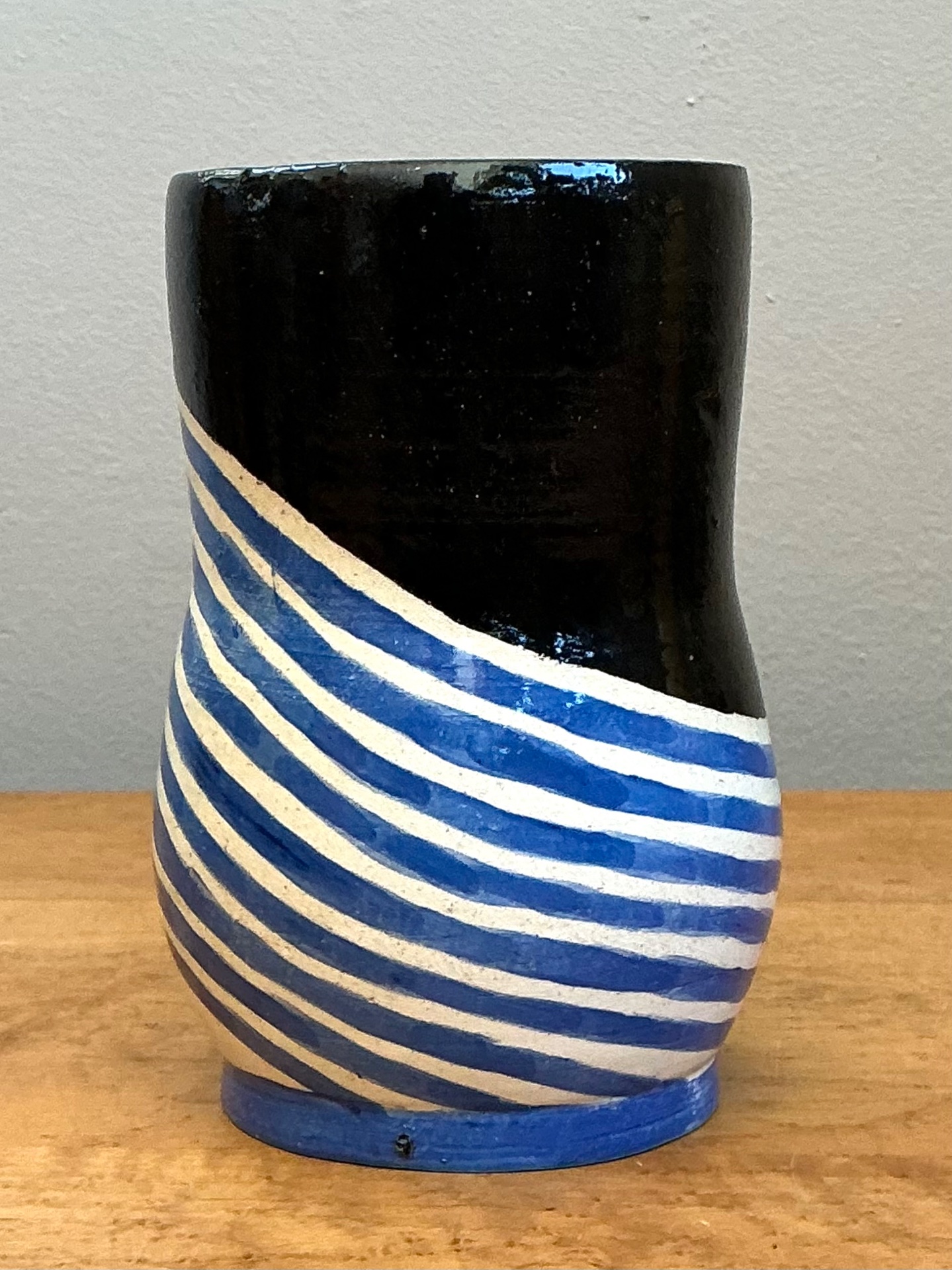 Vintage Abstract Studio Pottery Vase - Top view