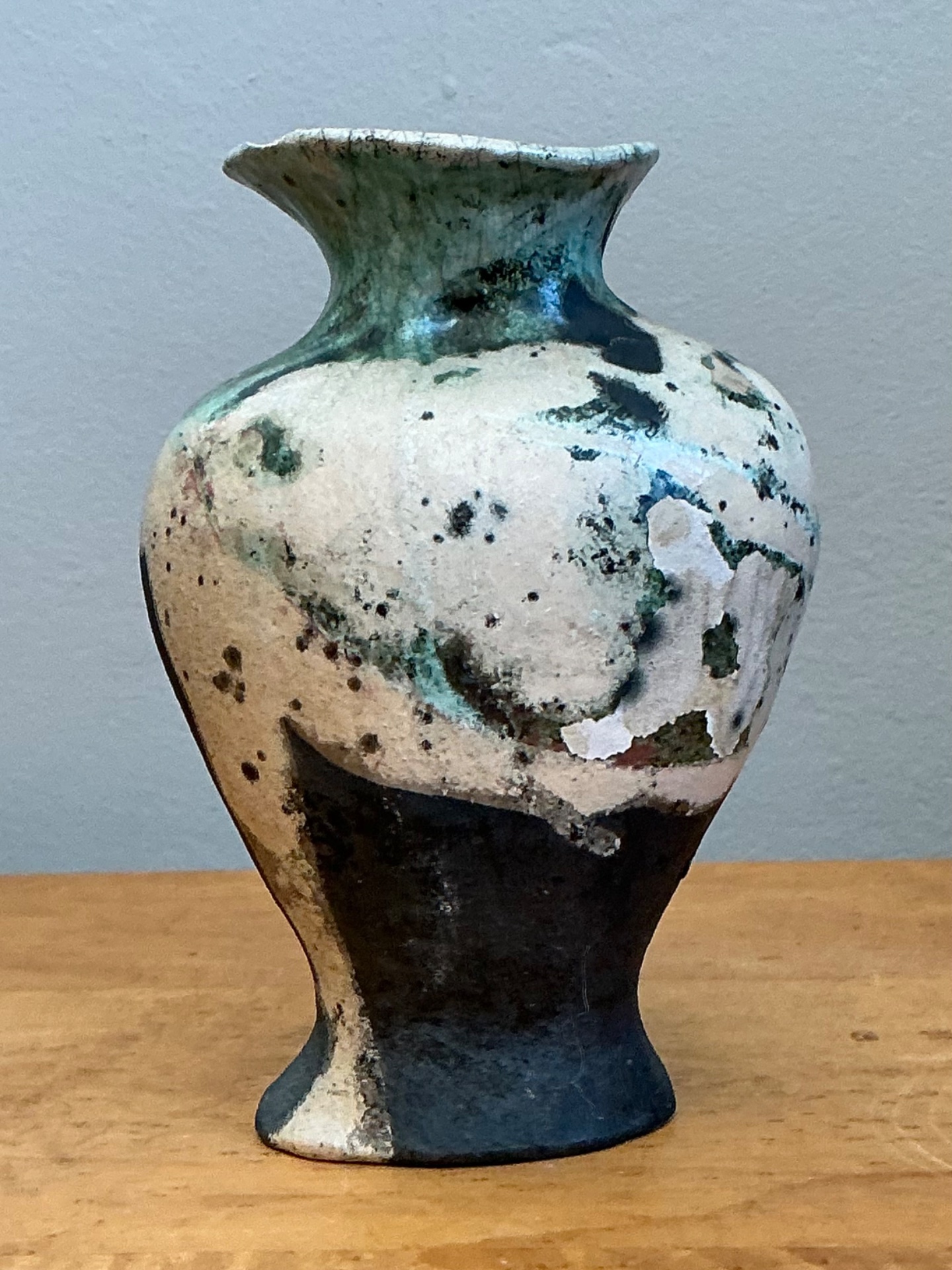 Vintage Abstract Glazed Ceramic Vase - Side view