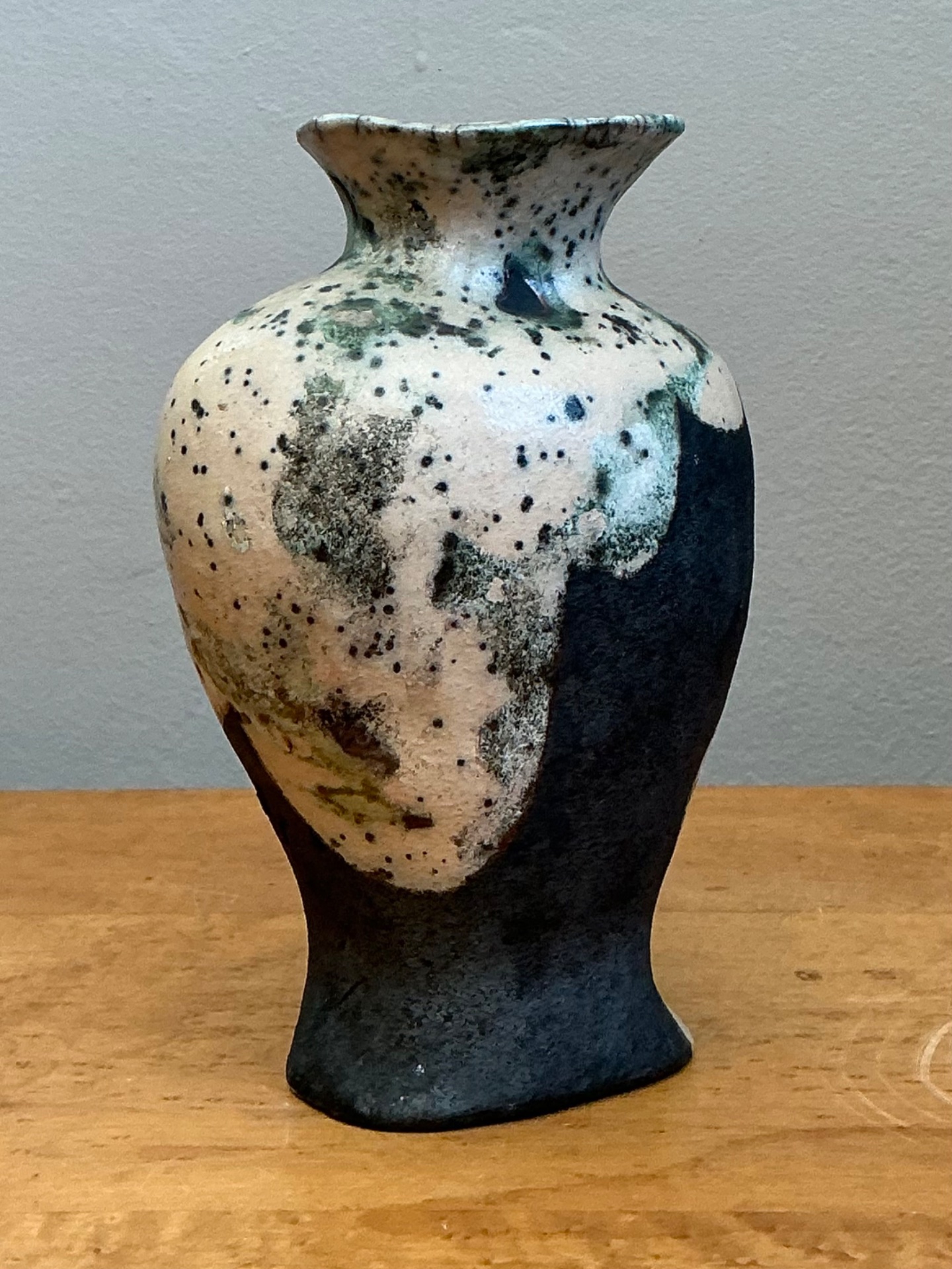 Vintage Abstract Glazed Ceramic Vase - Detail view