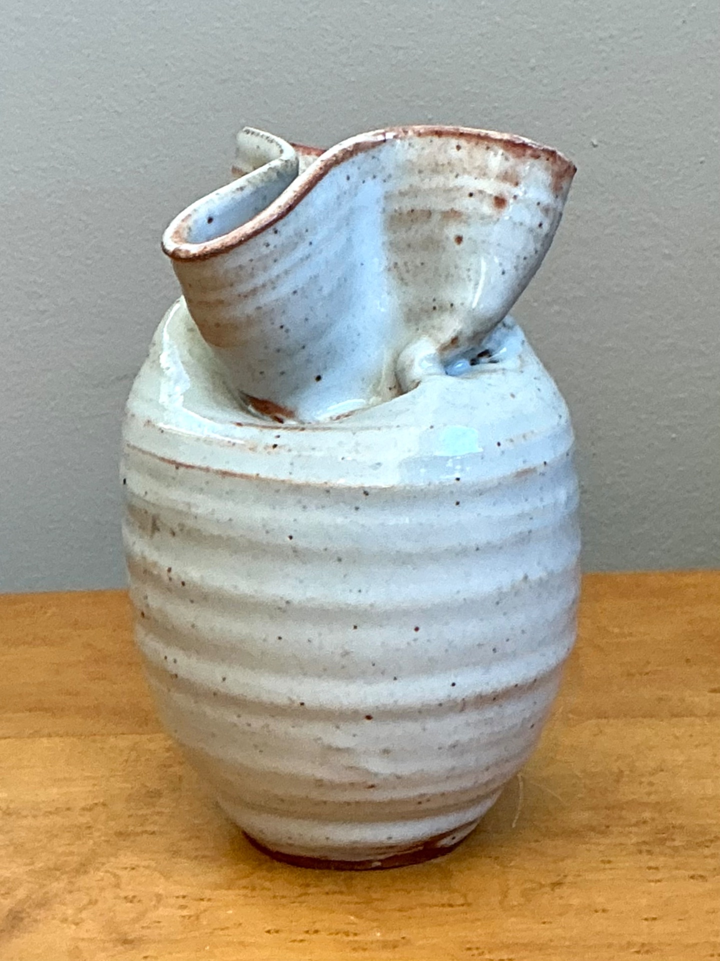 Vintage Abstract Ceramic Vase - Top view