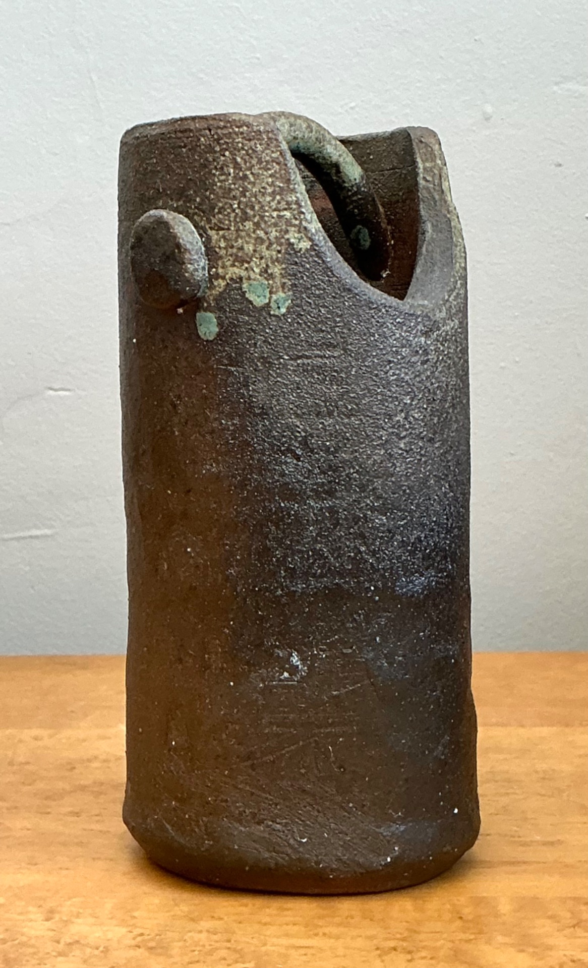Vintage Handcrafted Earthenware Vessel - Detail view
