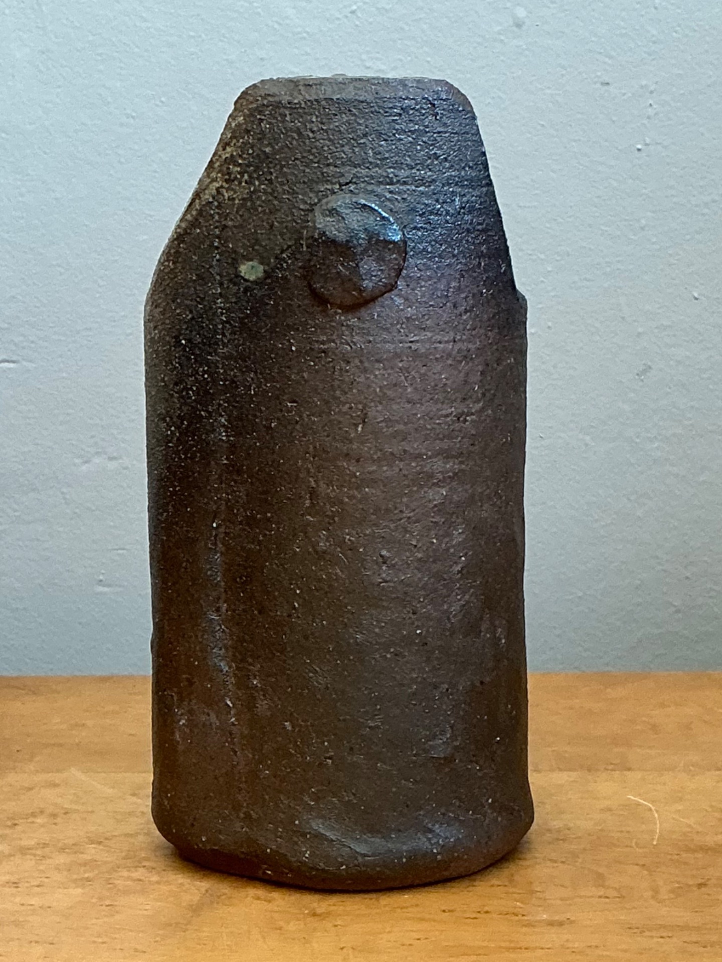 Vintage Handcrafted Earthenware Vessel - Back view