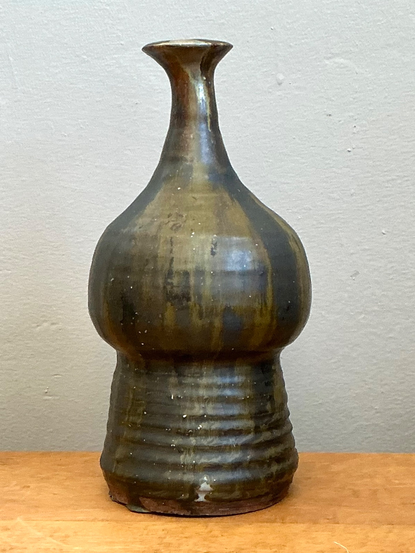 Vintage Textured Studio Pottery Vase - Side view