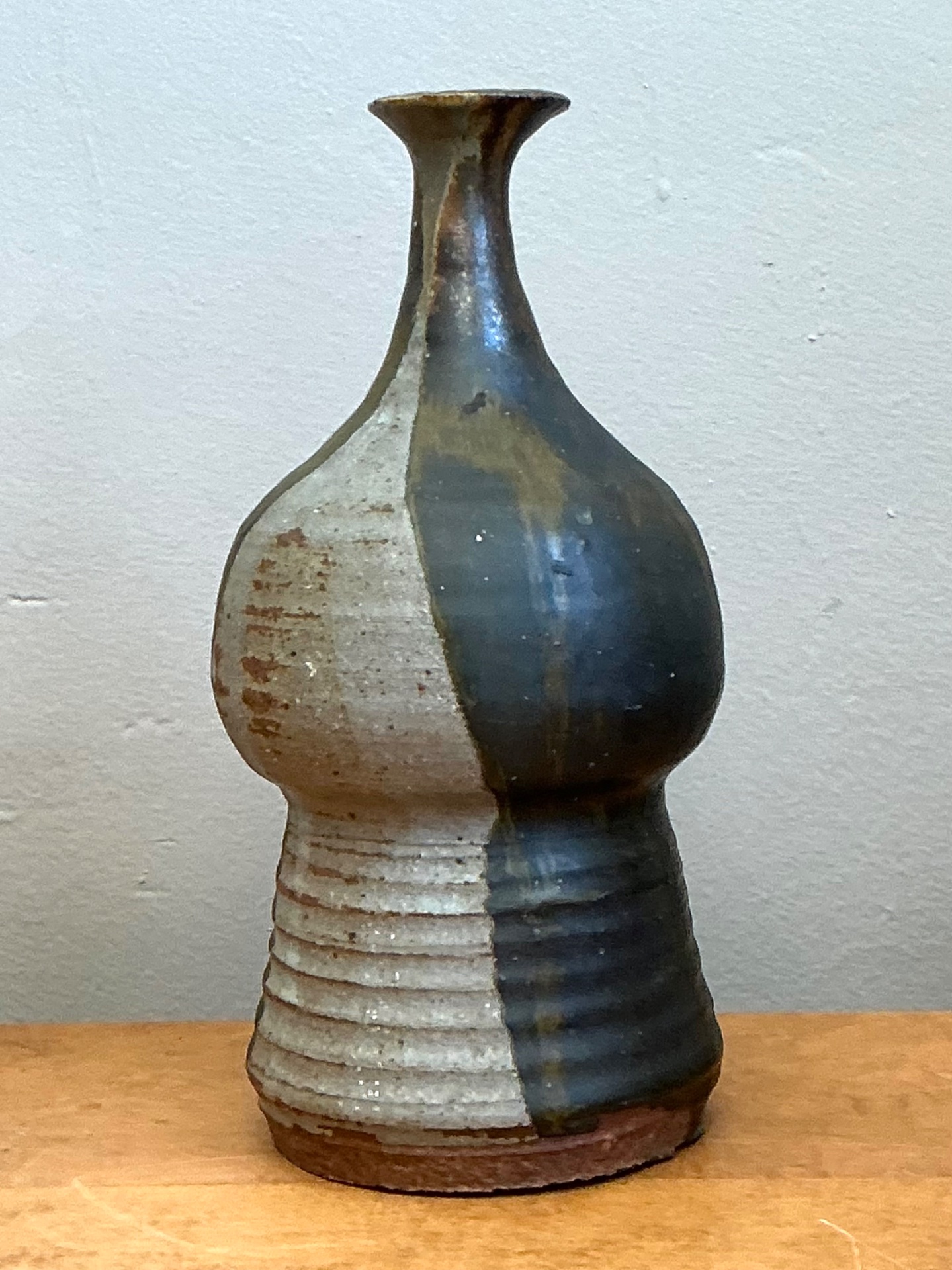 Vintage Textured Studio Pottery Vase - Detail view