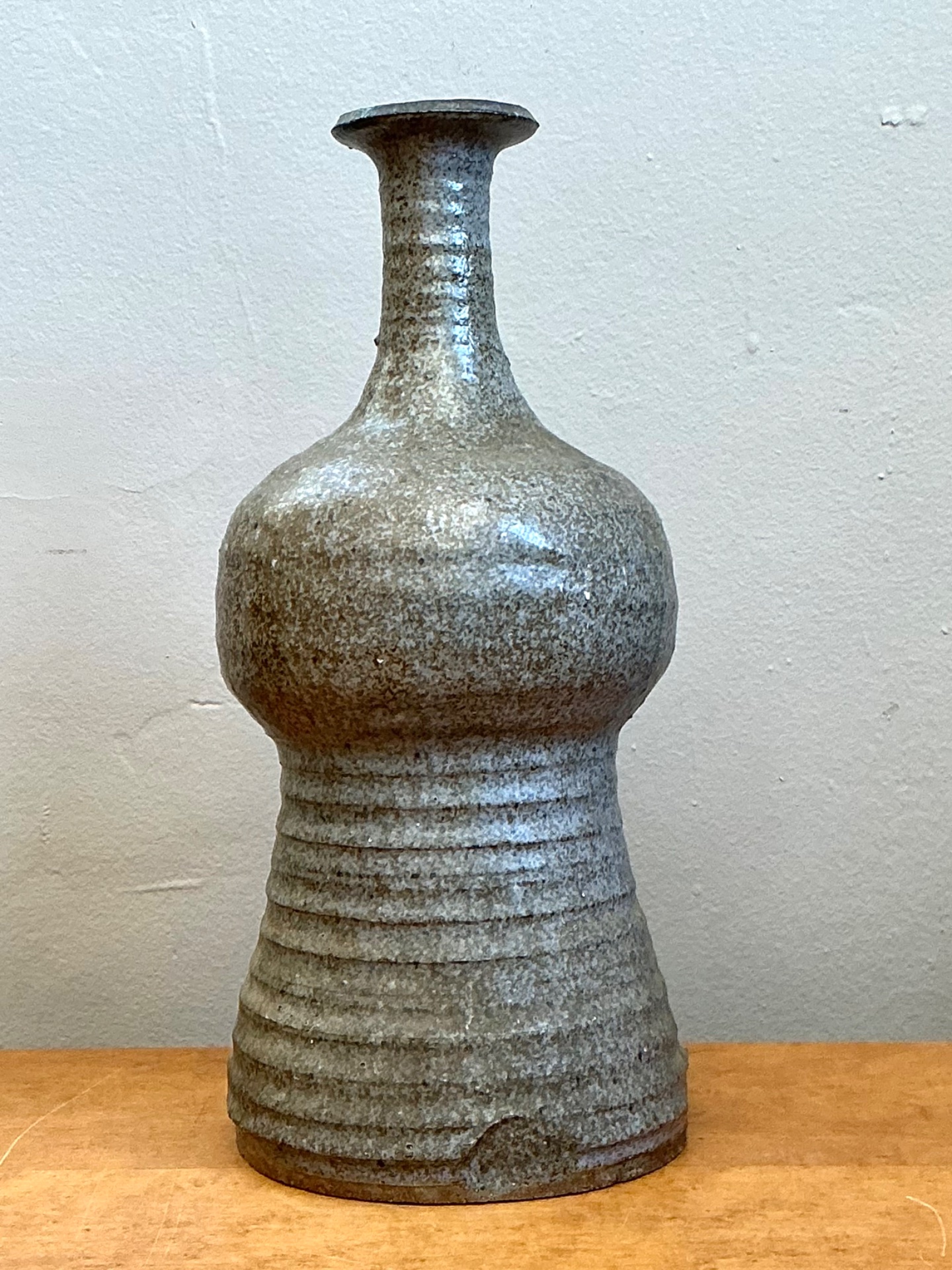 Vintage Textured Studio Pottery Vase - Side view