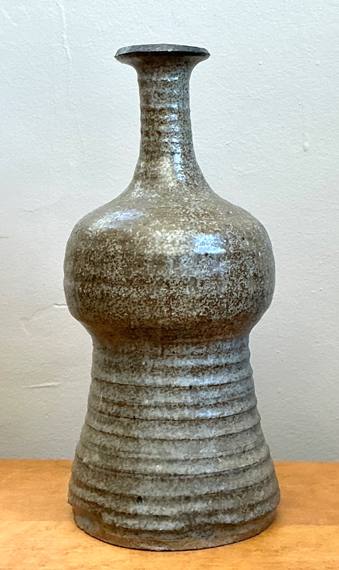 Vintage Textured Studio Pottery Vase - Top view