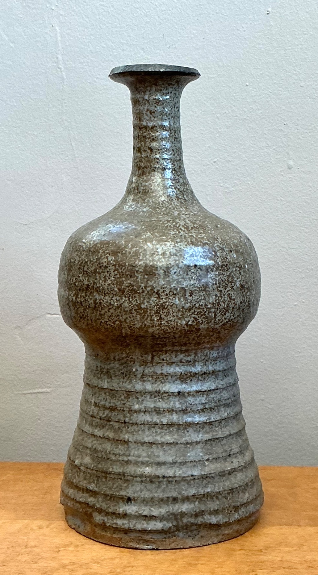 Vintage Textured Studio Pottery Vase - Back view