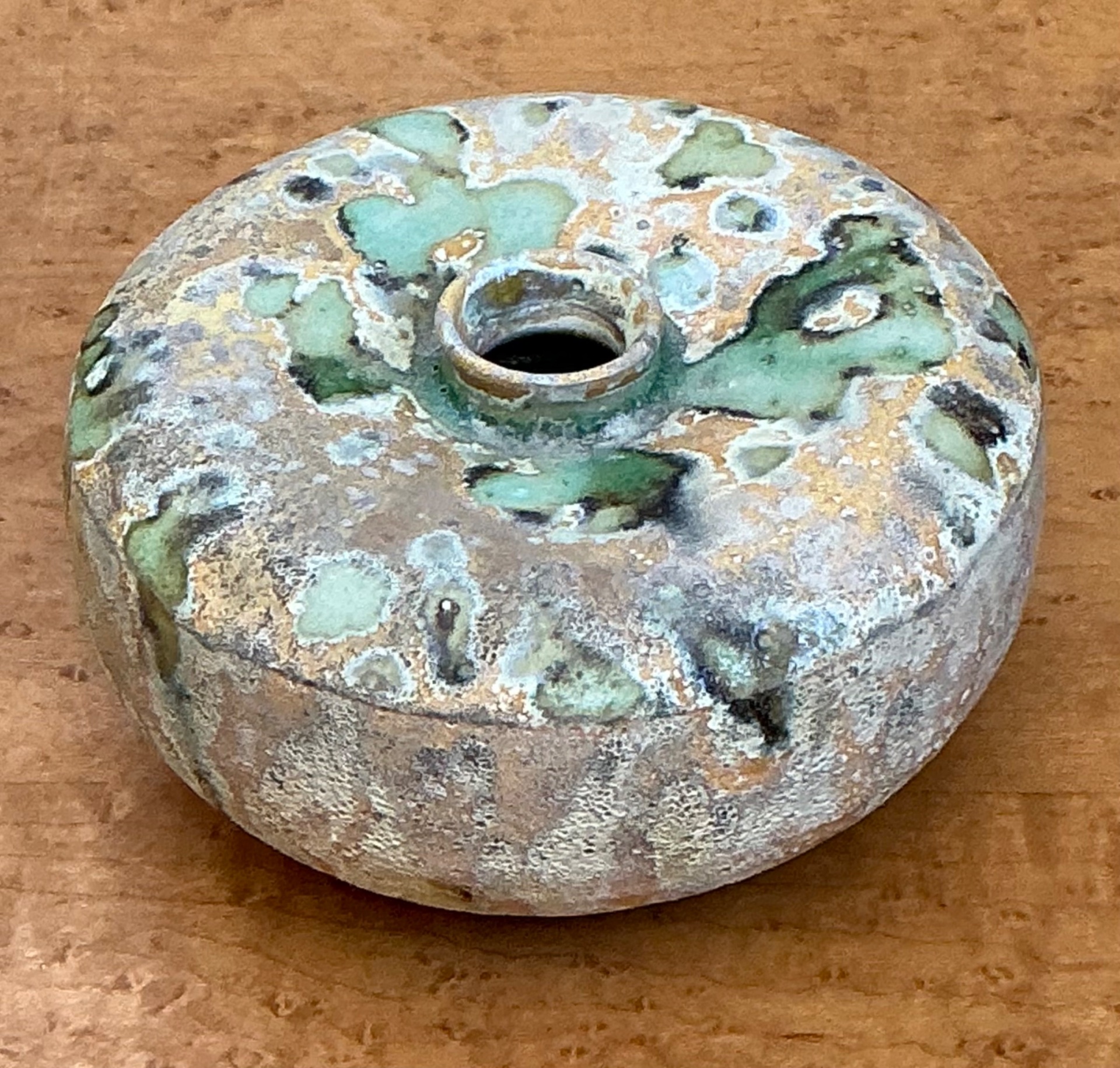 Vintage Abstract Ceramic Vessel - Top view