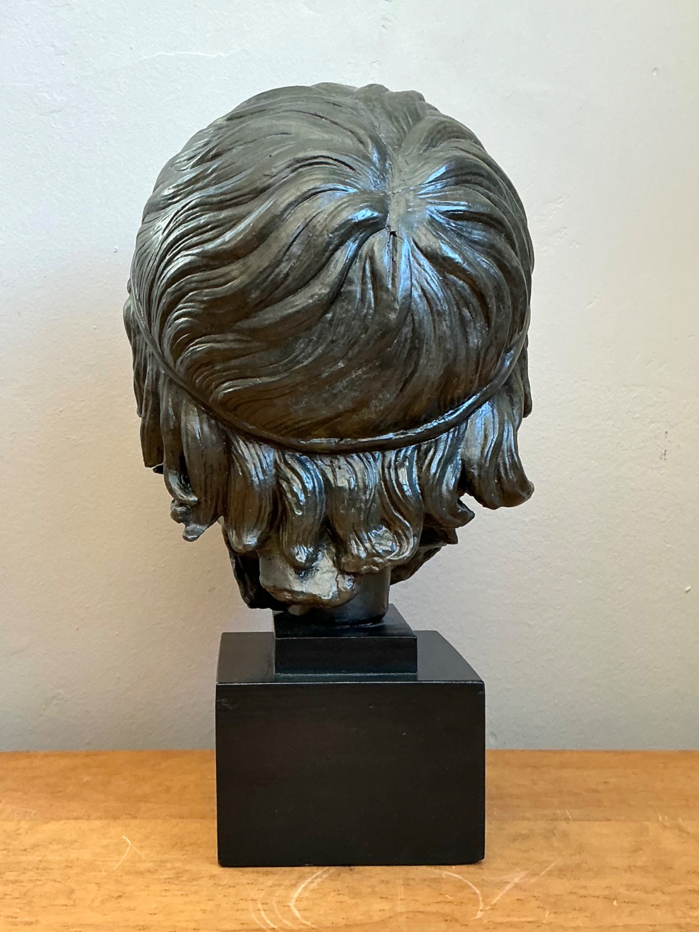 Vintage Bronze Classical Bust Sculpture Of Sophocles - Back view