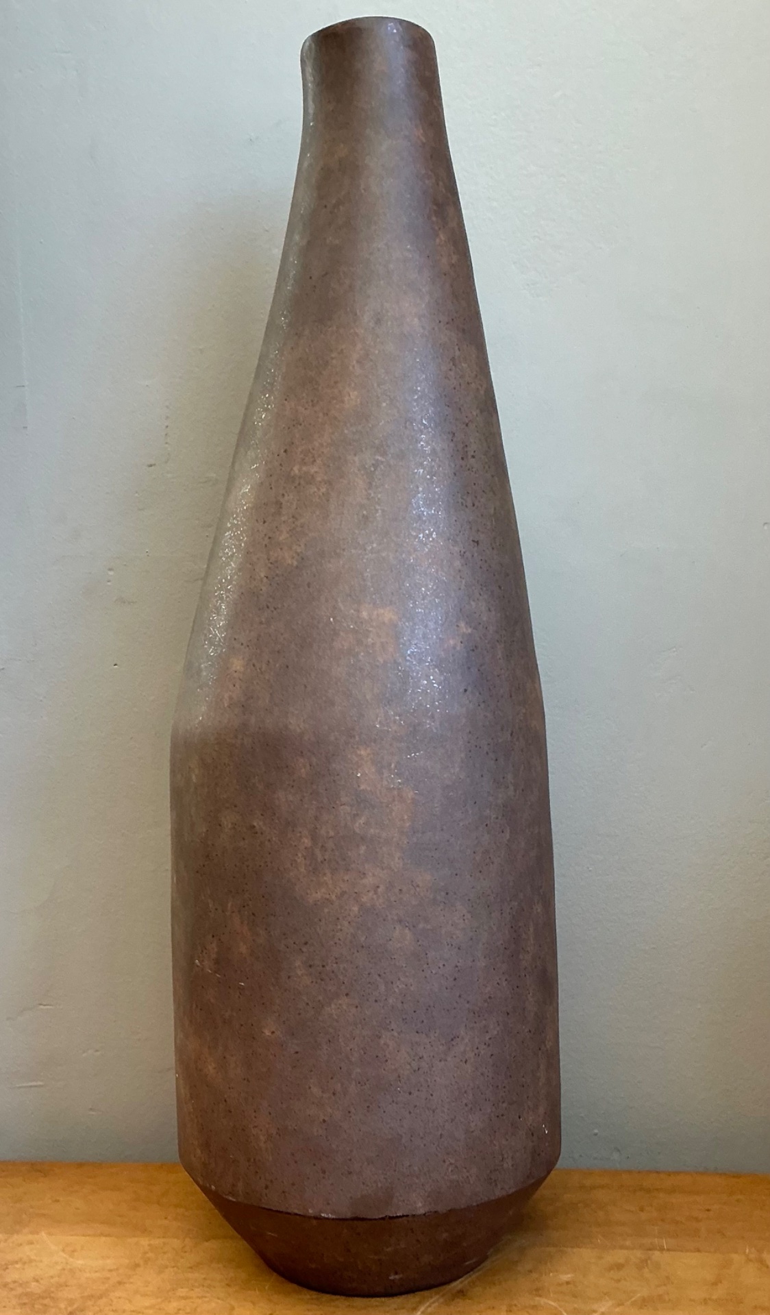 Vintage Tall Earthenware Vessel - Back view