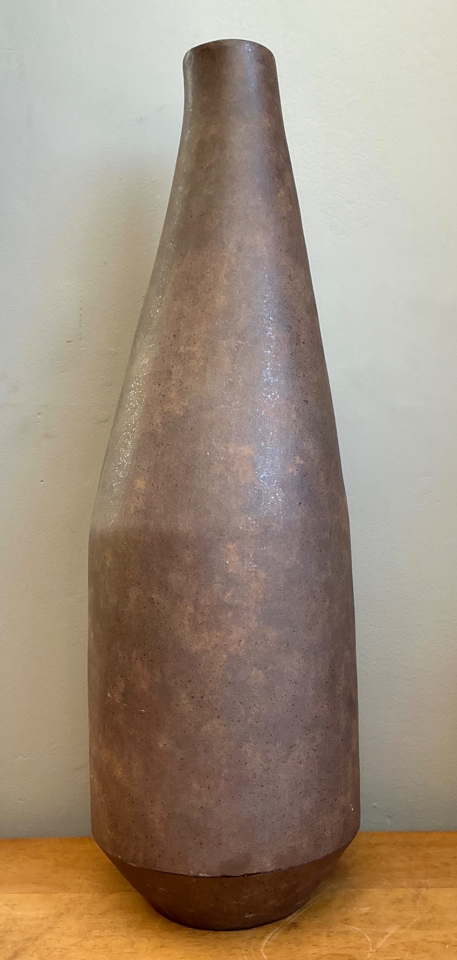 Vintage Tall Earthenware Vessel - Top view