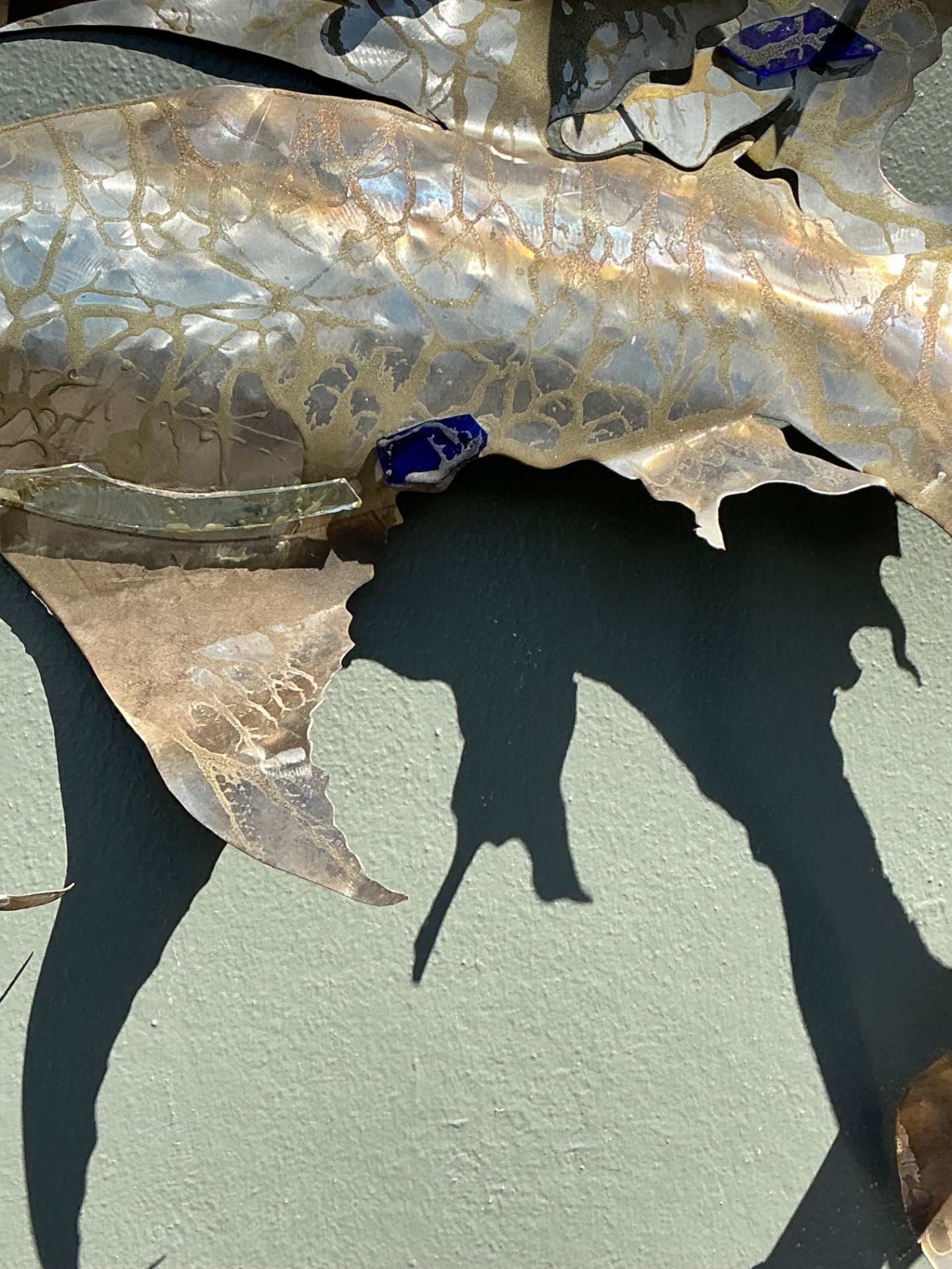 Vintage Metal Sailfish Wall Sculpture - Detail view