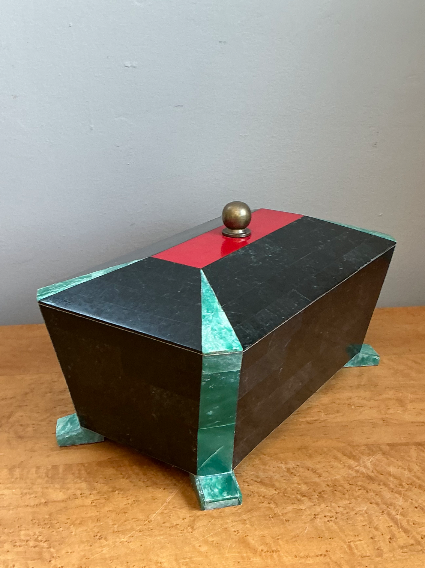 Vintage Art Deco Stone Inlay Box - Top view