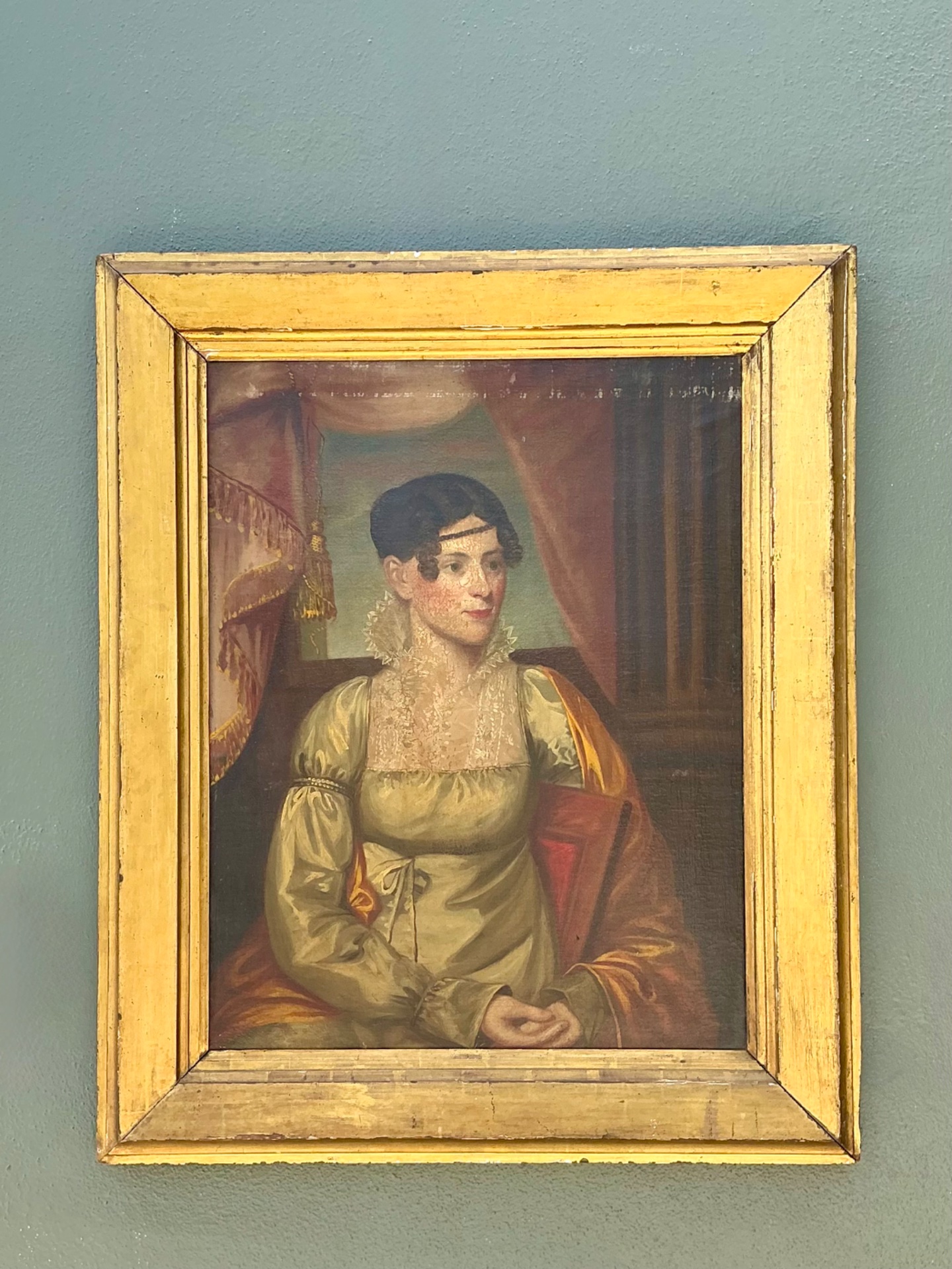 Vintage Woman's Portrait in Gilt Frame - Side view