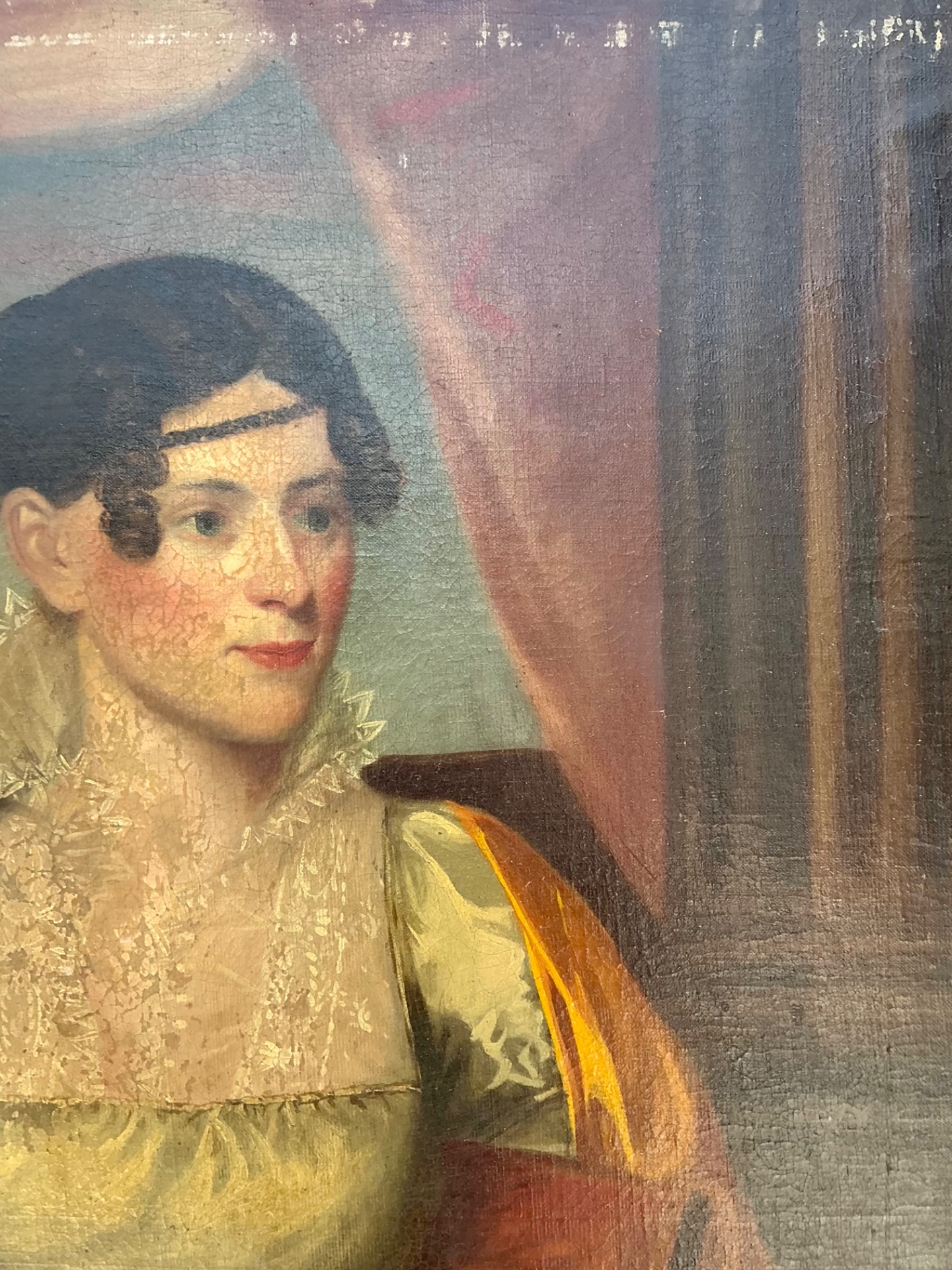 Vintage Woman's Portrait in Gilt Frame - Detail view
