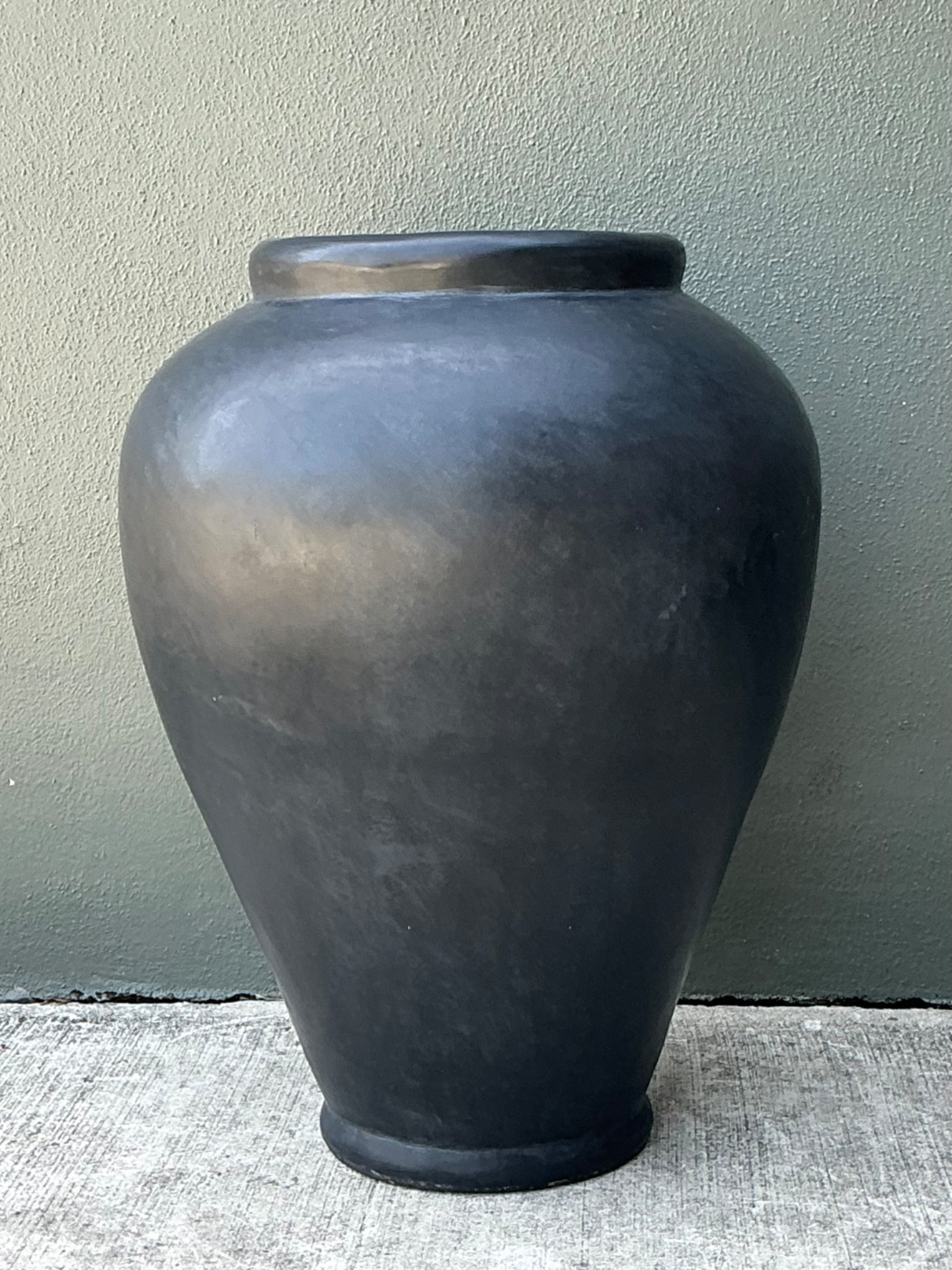Vintage Large Matte Ceramic Floor Vase - Detail view