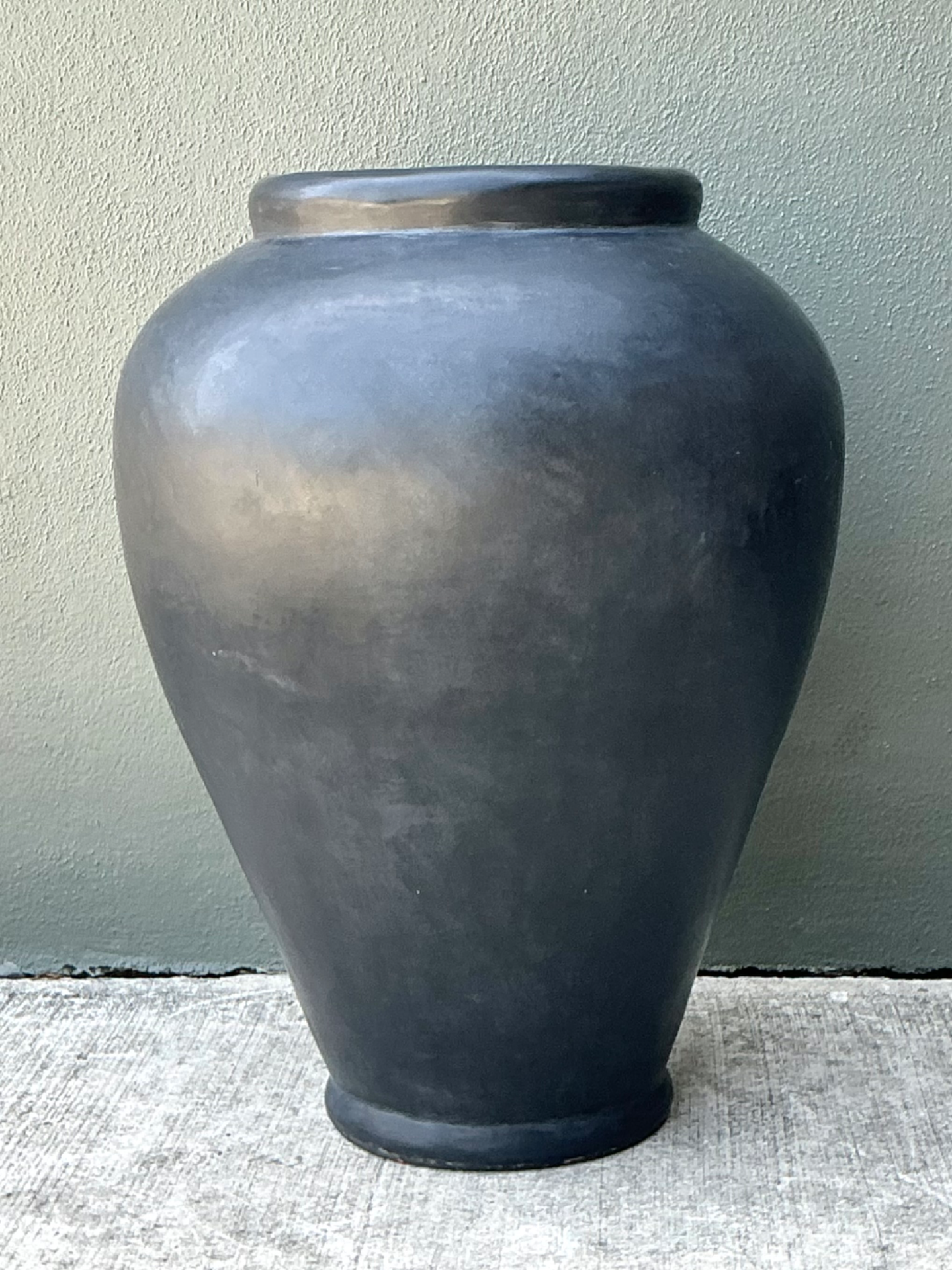 Vintage Large Matte Ceramic Floor Vase - Side view