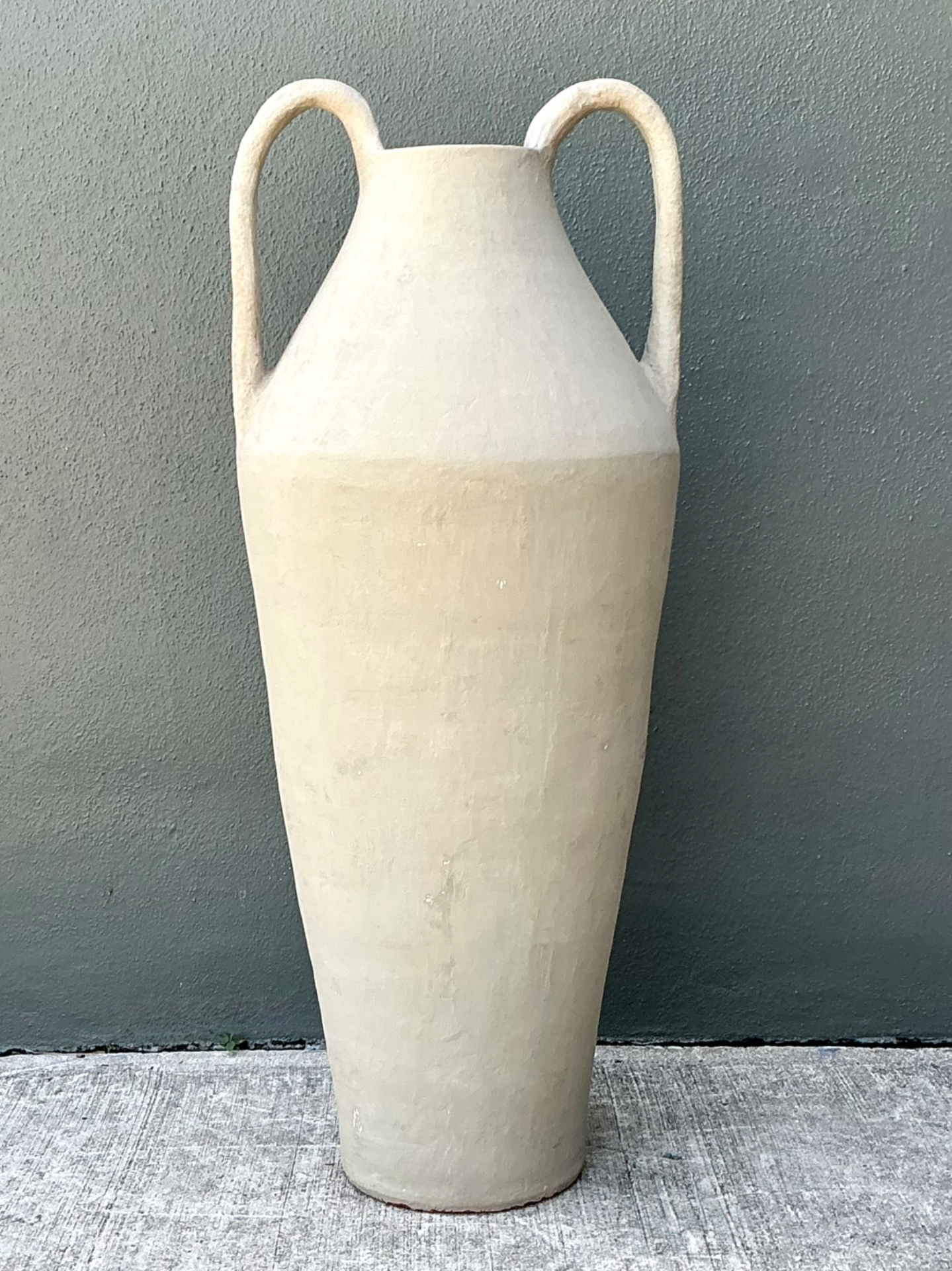 Vintage Large Ceramic Amphora Vase - Top view